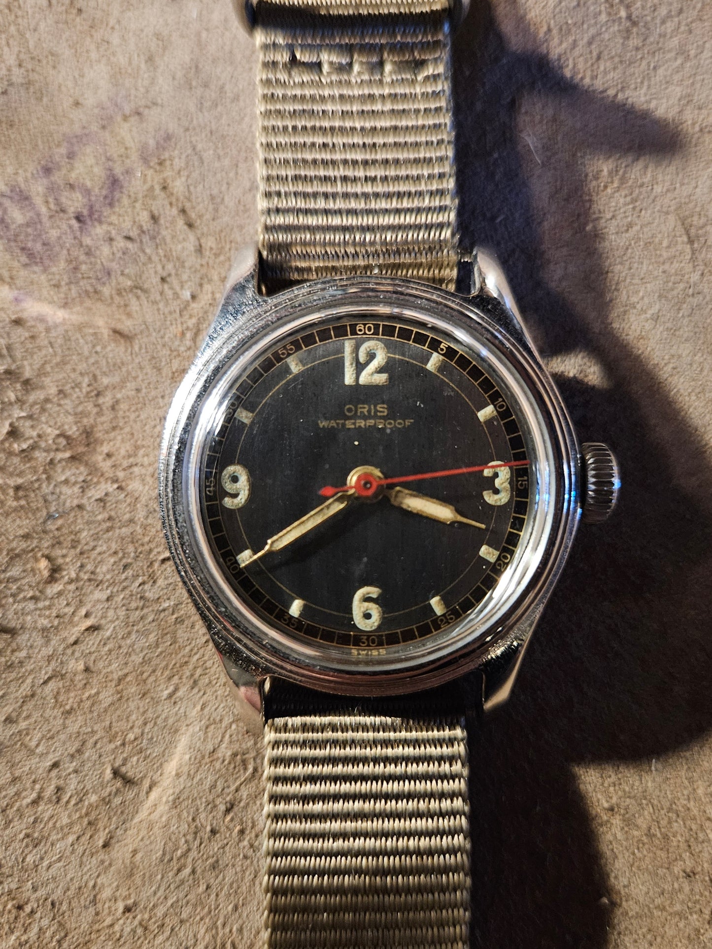 Oris Waterproof watch from the 1940s in stainless steel