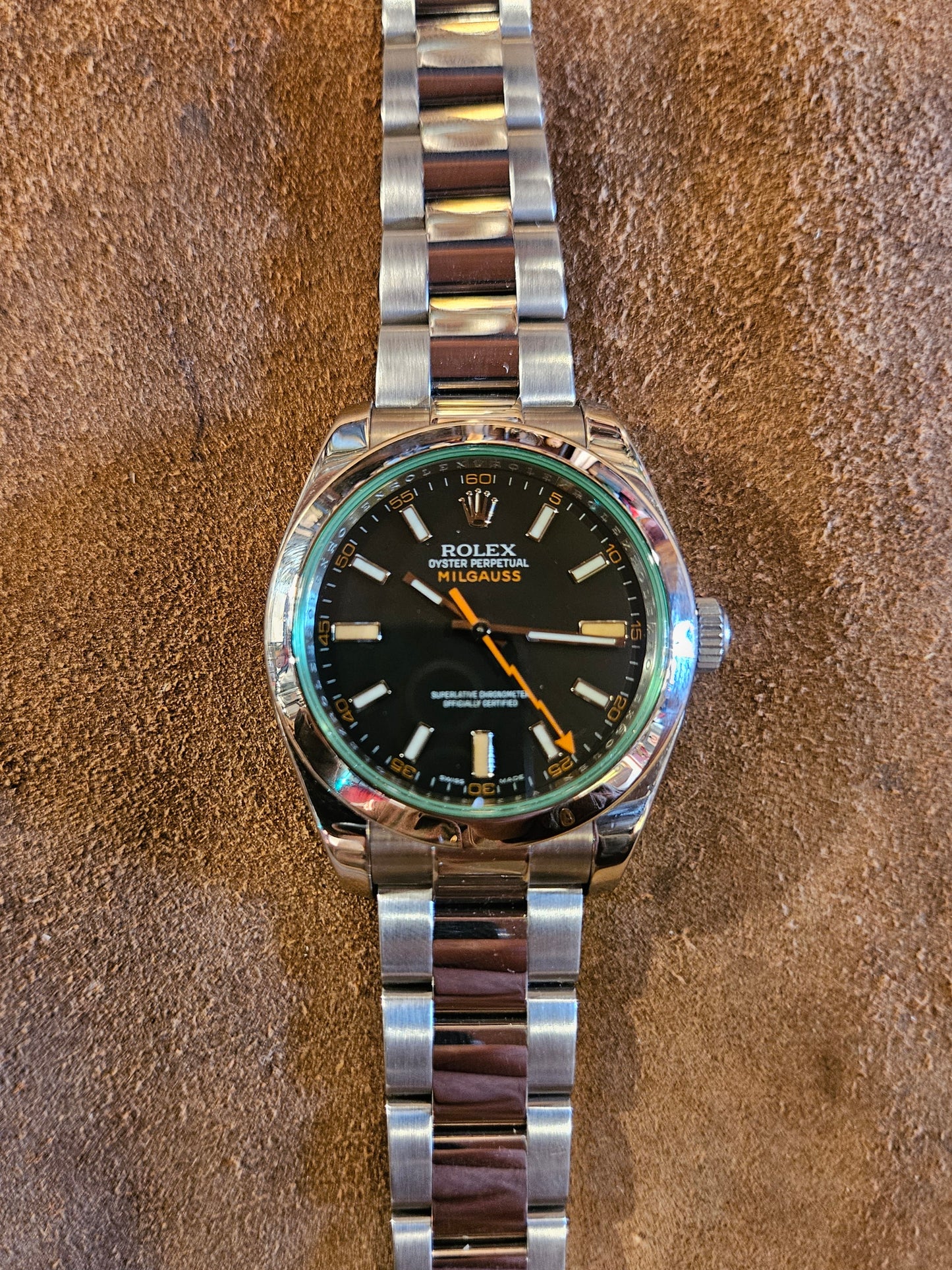 Rolex Milgauss 116400 Black dial Green crystal watch from 2009