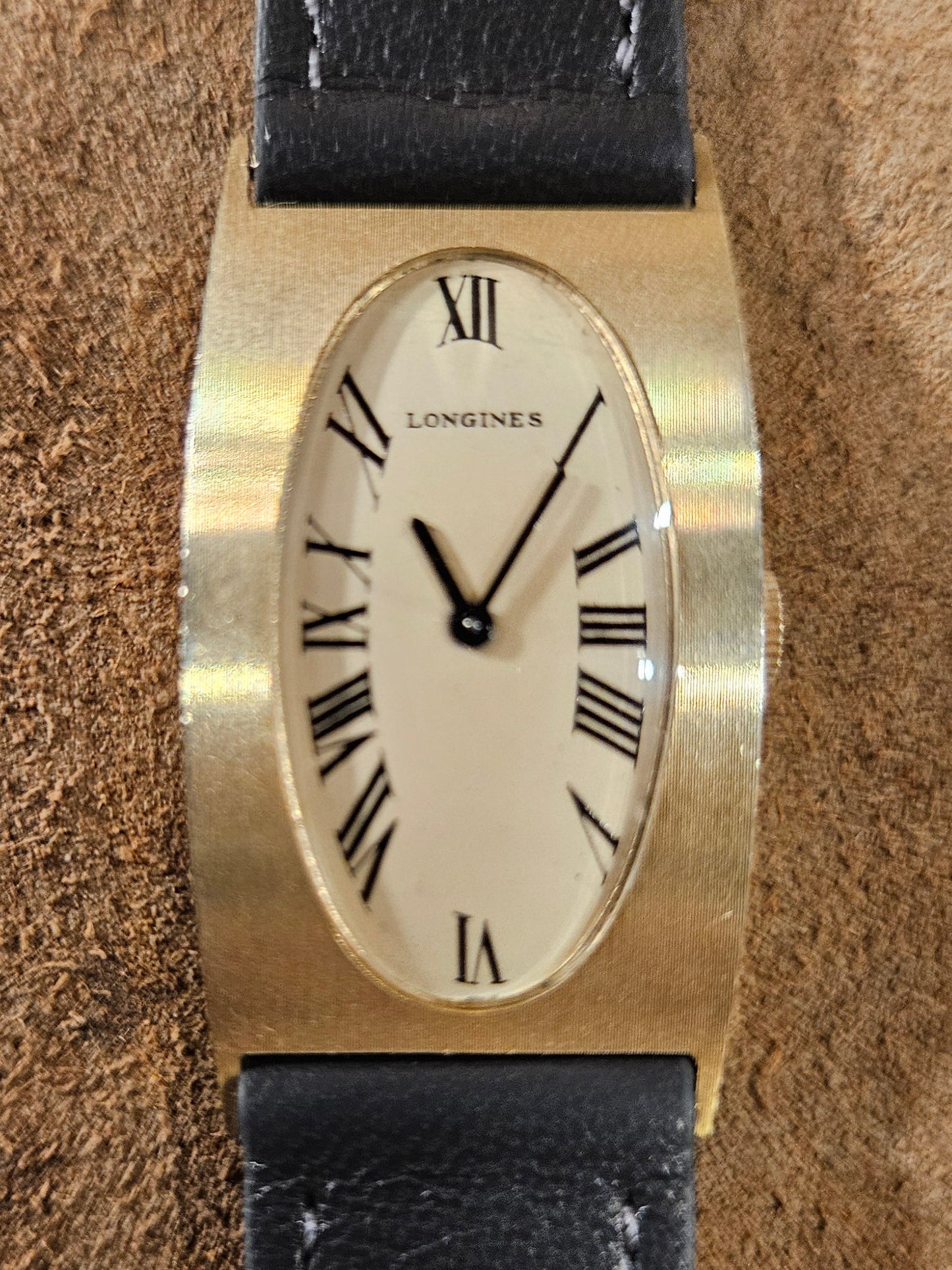 Longines by Serge Manzon Aperture Rectangular 14k case watch from 1975