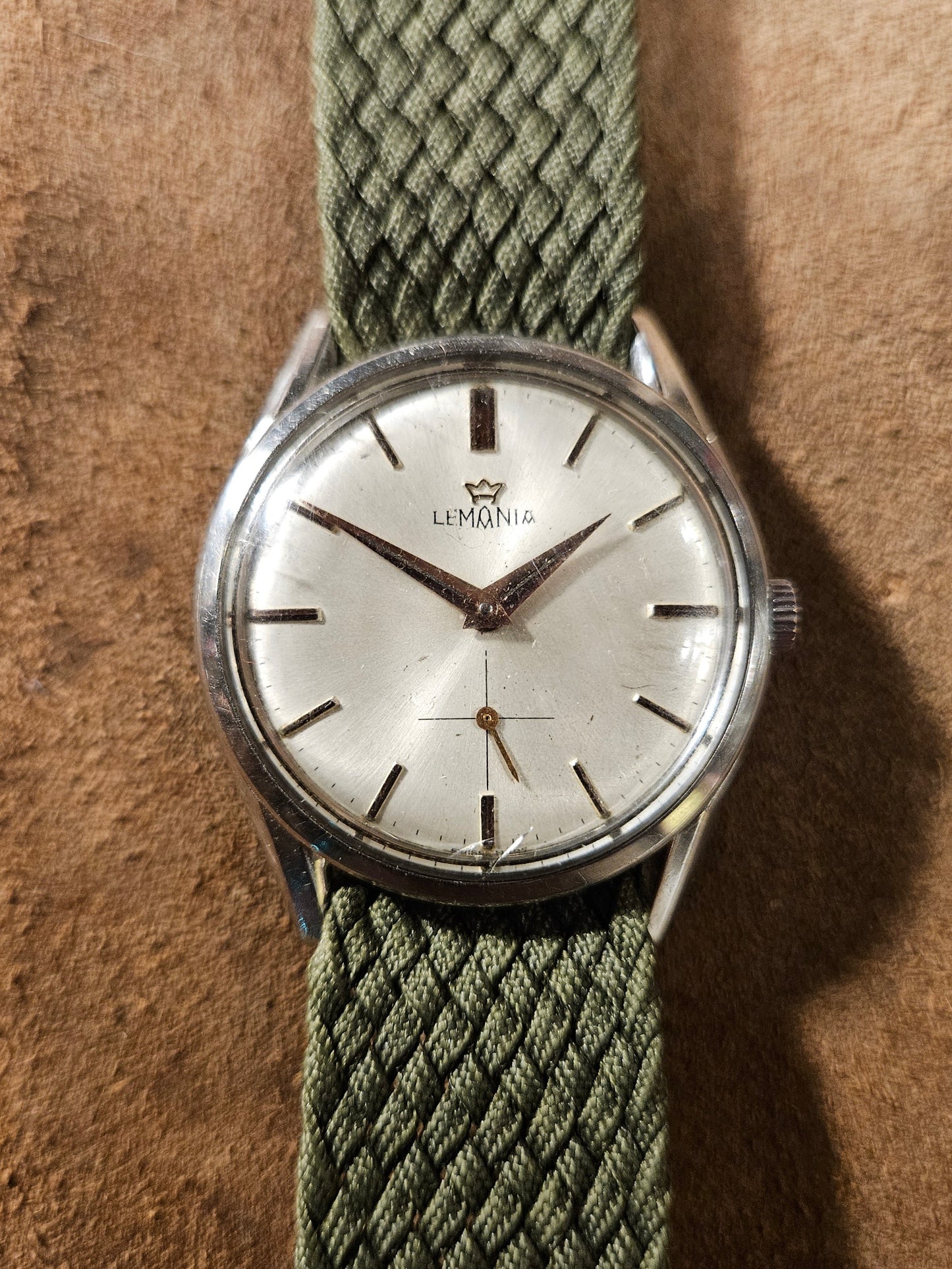 Lemania stainless steel watch from the 1960s