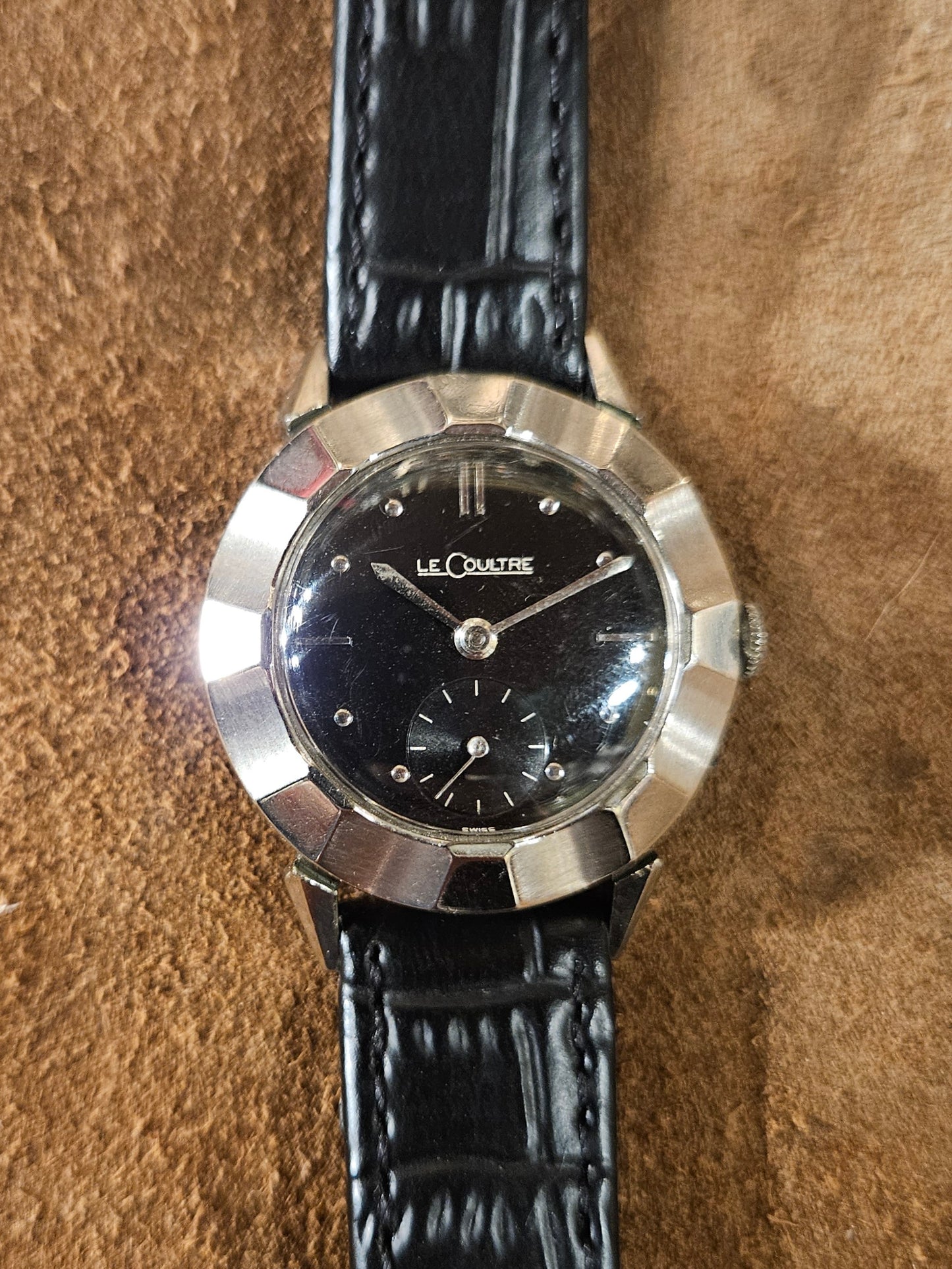 Lecoultre faceted case watch from the 1960s