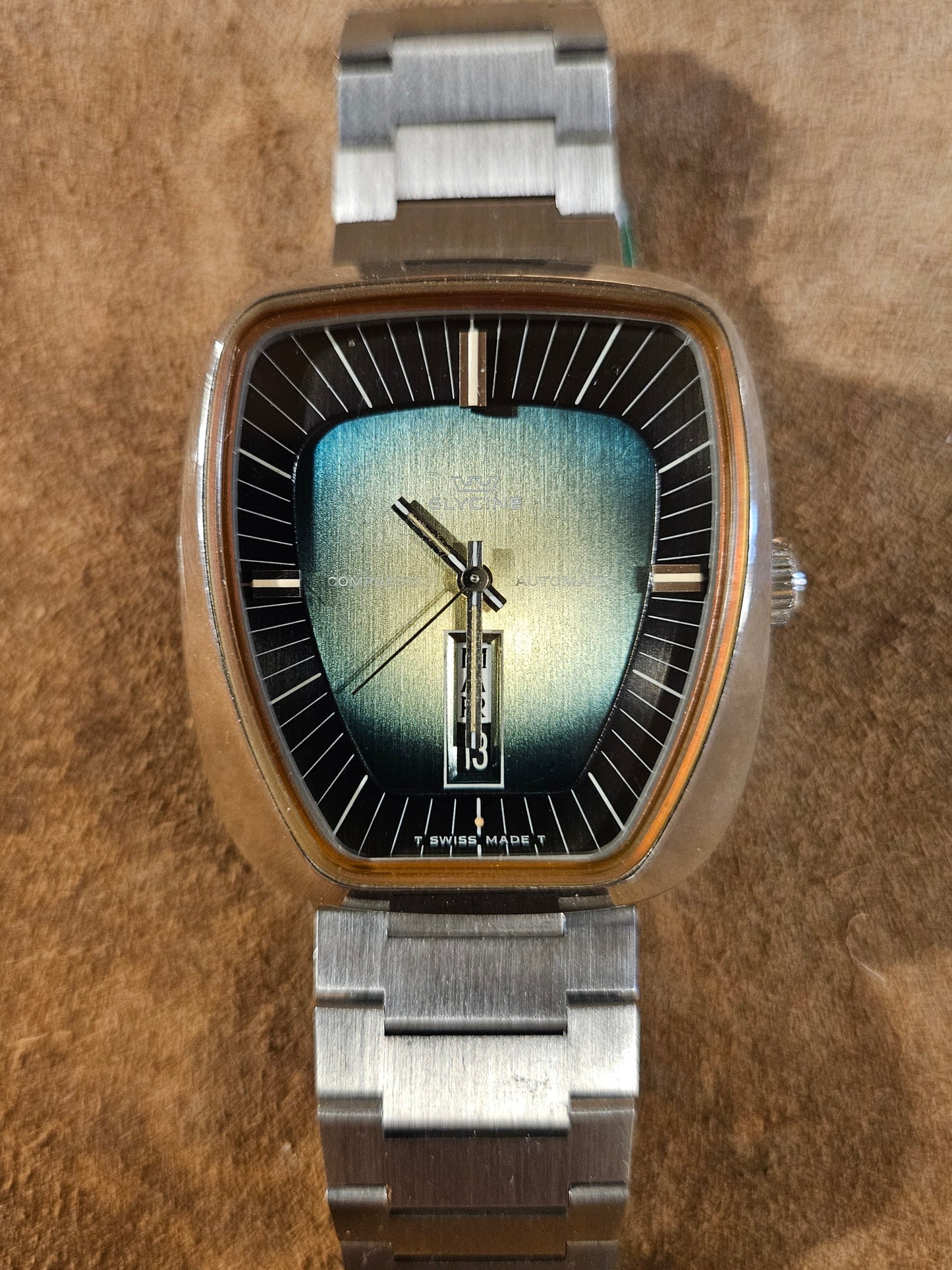 Glycine Compressor Assymetrical watch from the 1970s.