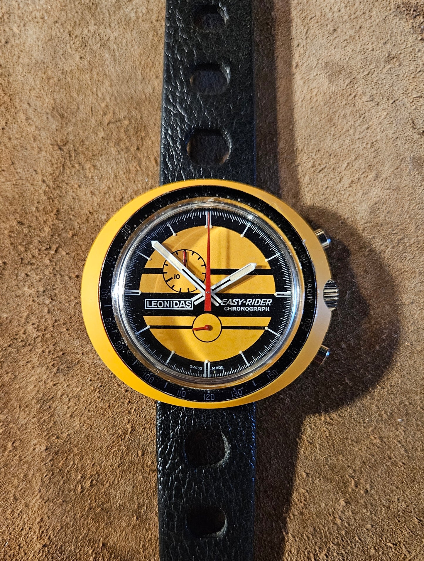 Leonidas Easy Rider J Heuer Jacky ICKX 423809 watch from the 1970s
