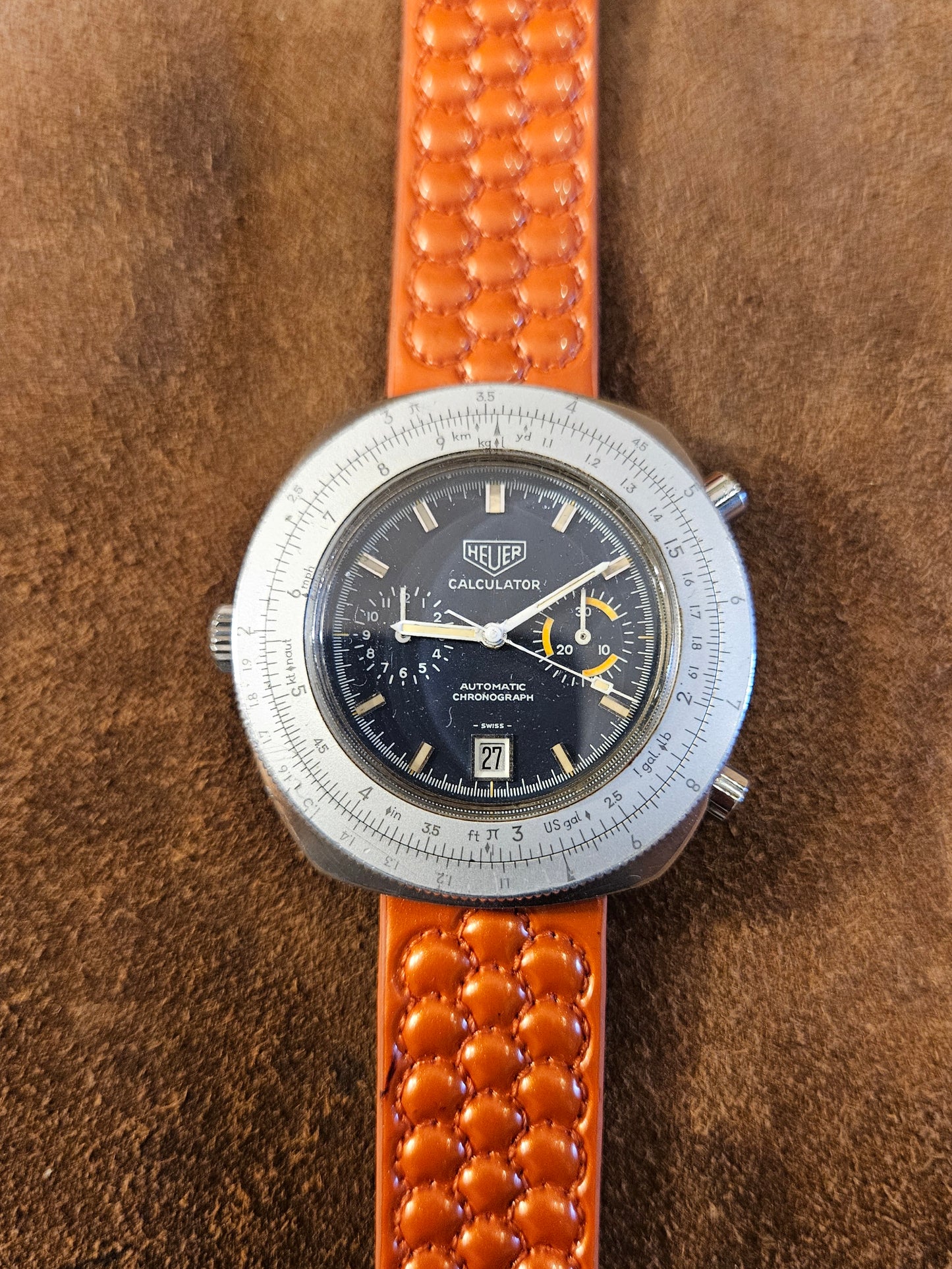 Heuer Calculator 110.633 watch from the 1970s.