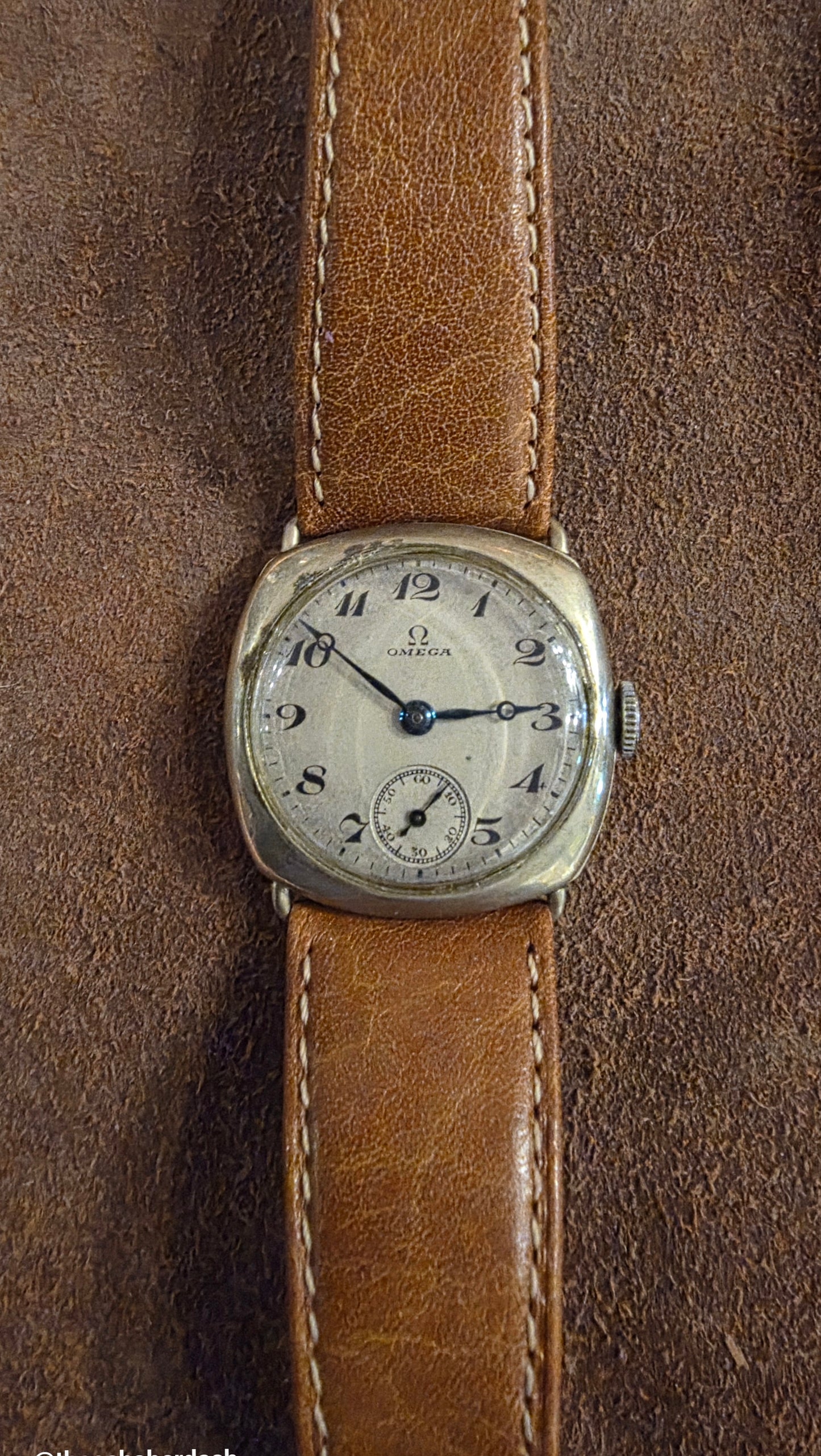 Omega Cusion shaped watch from the 1920s.