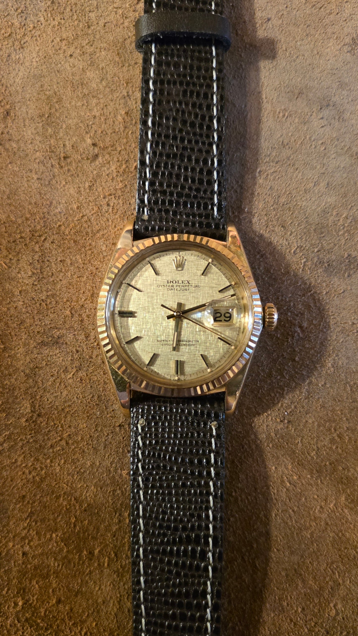 Rolex Datejust 1601 Linen dial watch from 1970