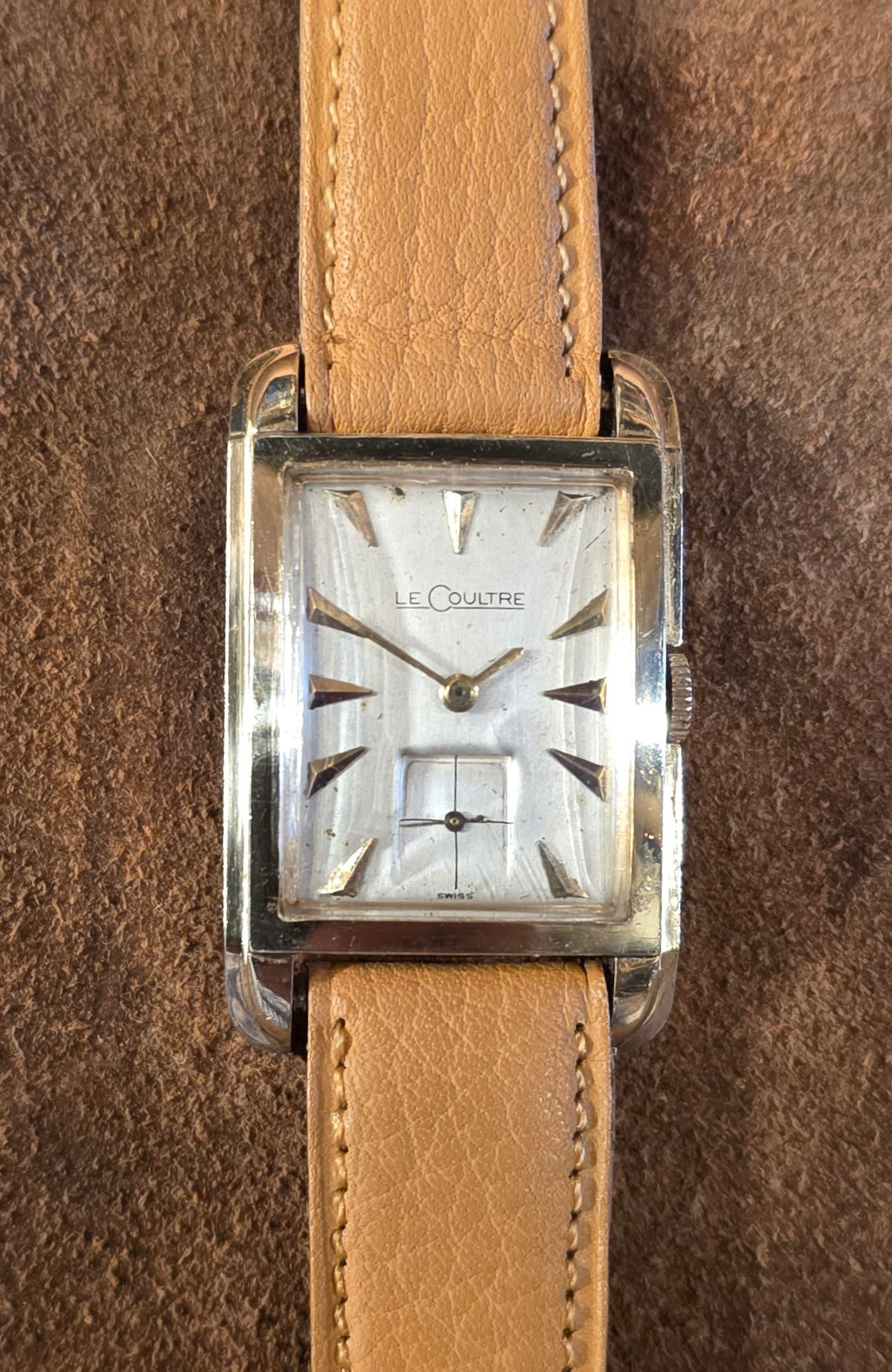 Lecoutre tank watch from the 1960s