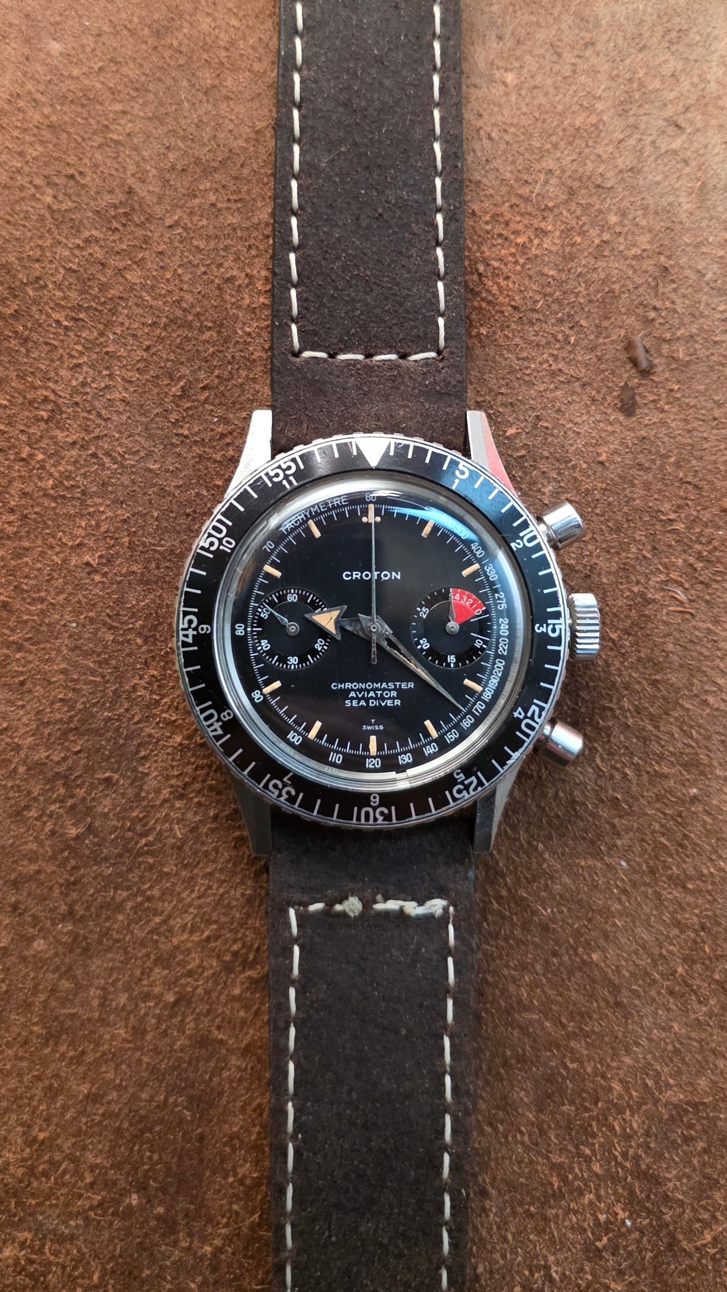 Croton Aviator Chronomaster Sea diver watch from the 1960s