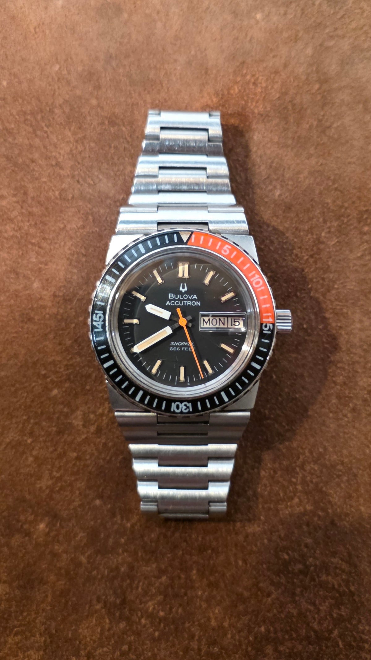 Bulova Accutron Snorkel 666 Devil Diver watch from the 1970s