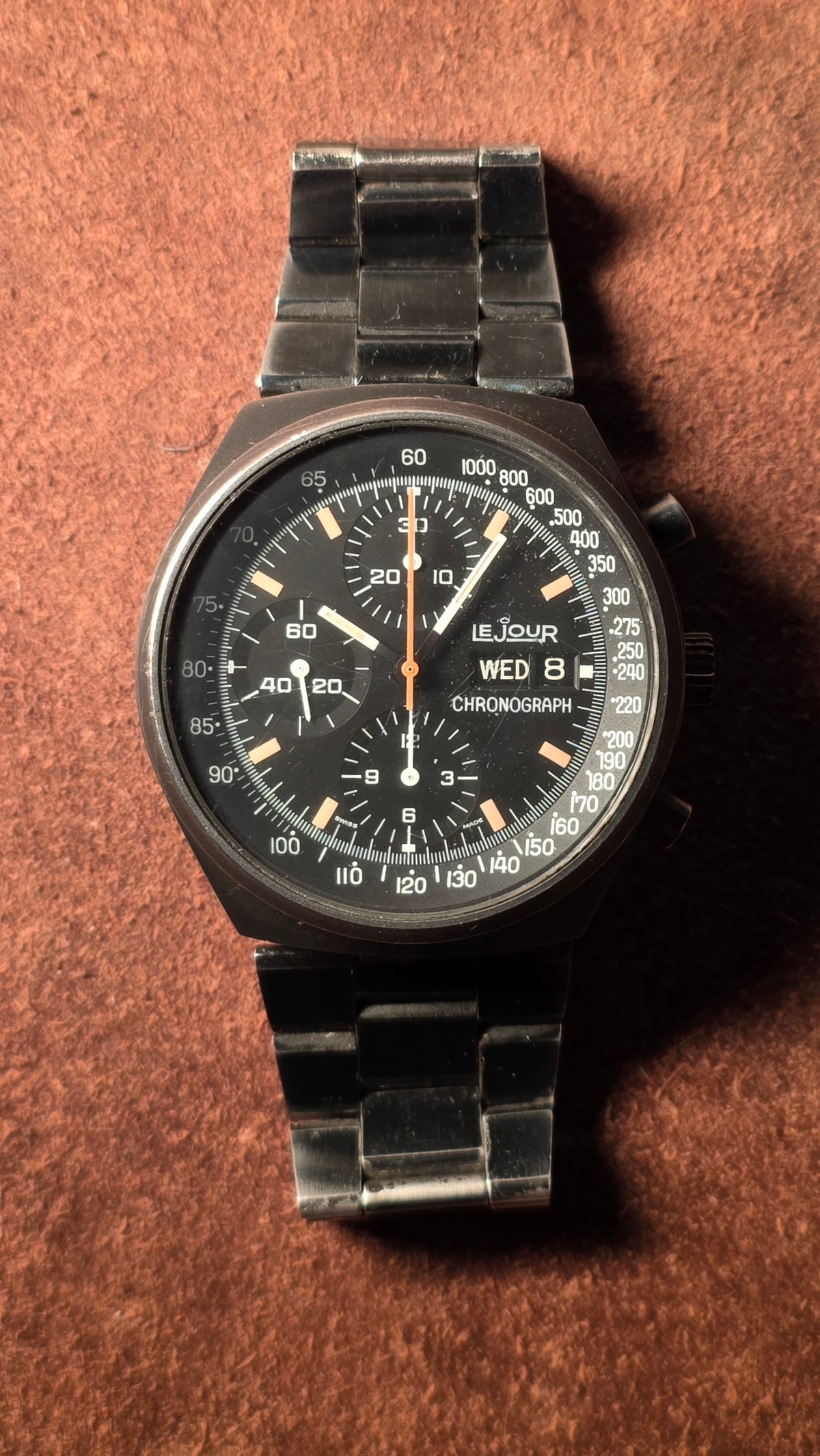 LeJour 7000 Chronograph Pvd watch from the 1980s