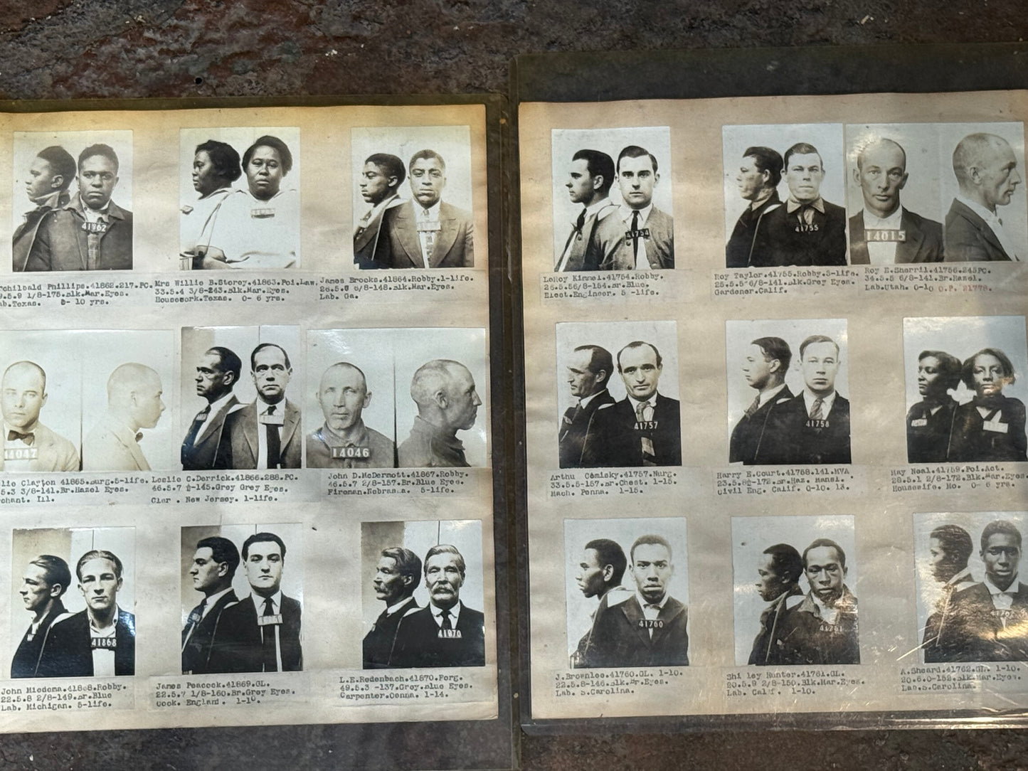 Original series of Mugshots from the 1930-1940s