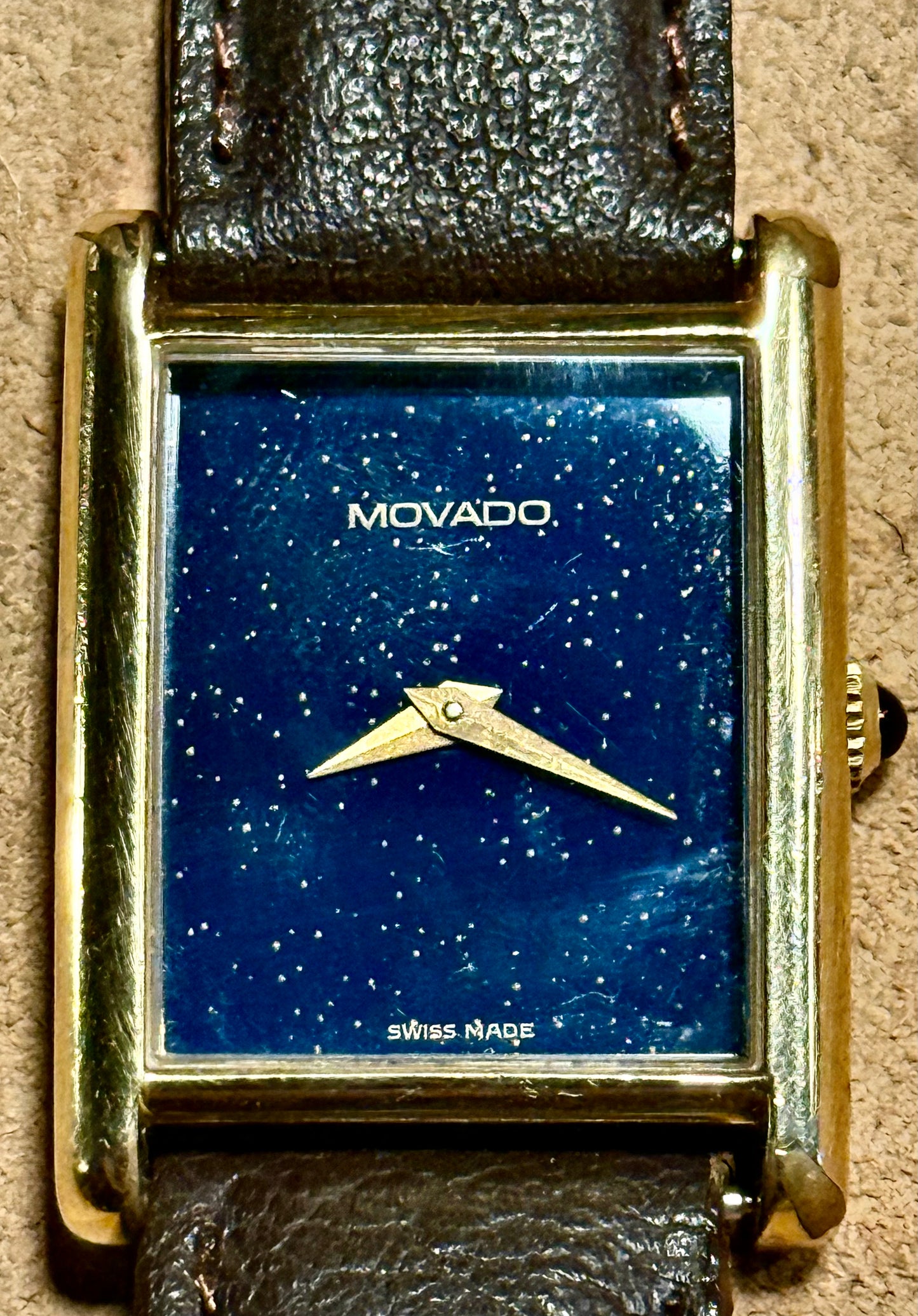 Movado Tank Lapis dial from the 1980s