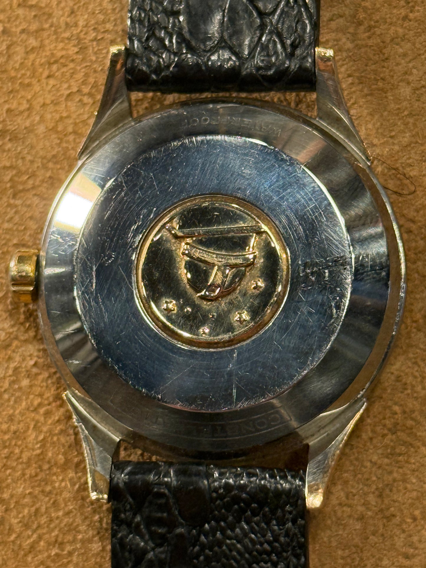 Omega Constellation Rose Gold top stainless steel back watch from the 1950s.