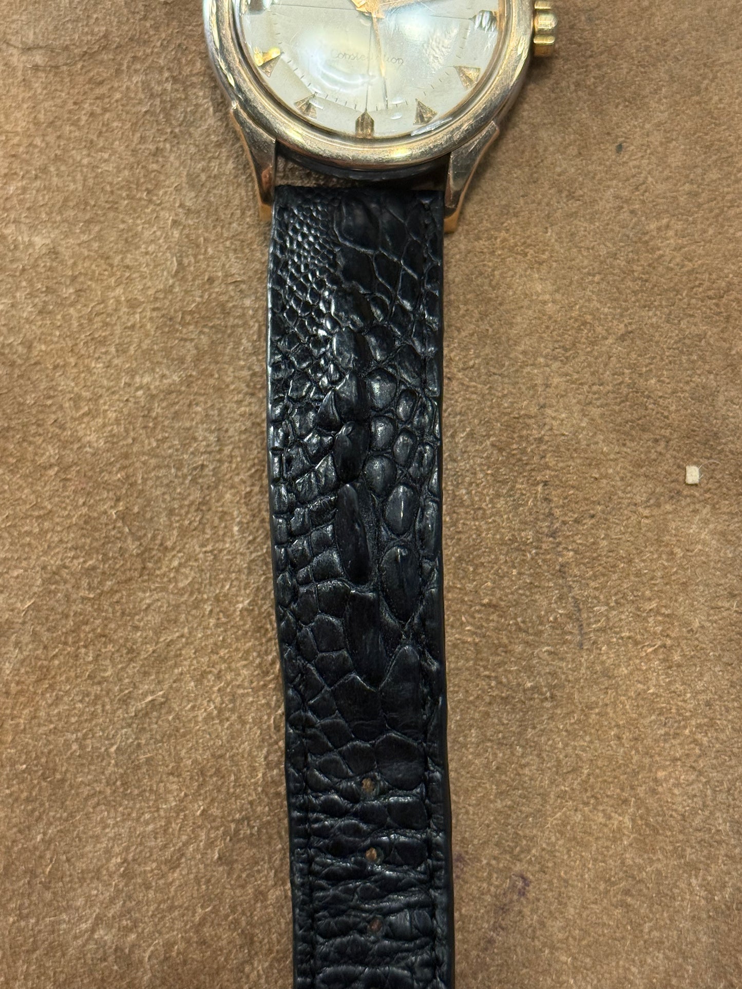 Omega Constellation Rose Gold top stainless steel back watch from the 1950s.