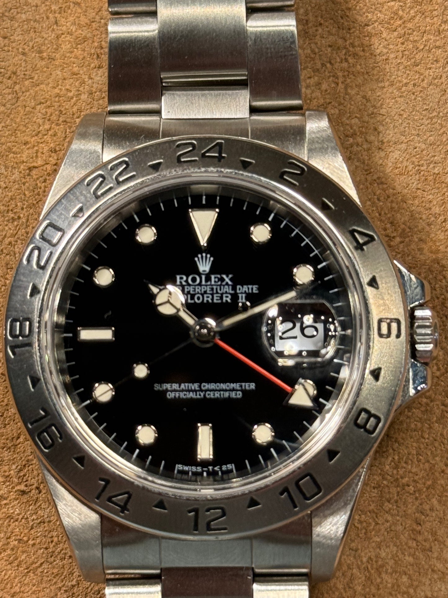 Rolex Explorer II 16570 black dial watch from 1997.