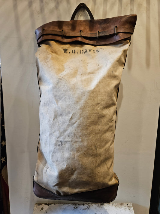 WW2 leather and canvas Duffel Bag