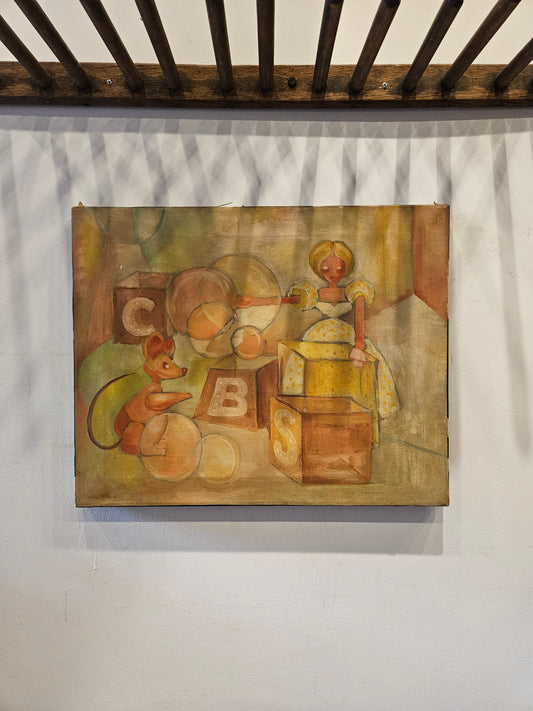 Oil On Canvas CBS painting from the 1940s