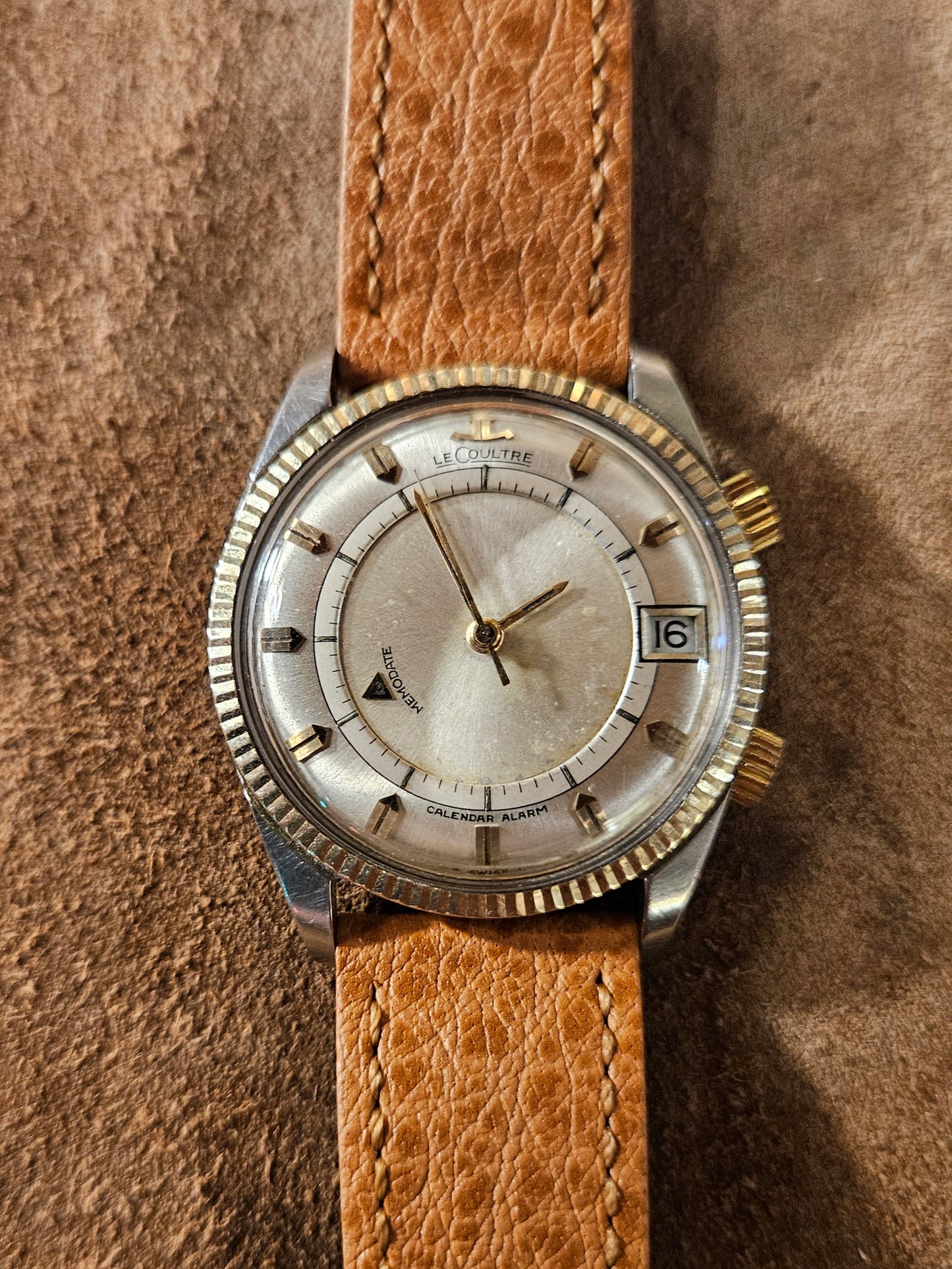 Jaeger Lecoultre Memodate 14k and steel watch from the 1960s.