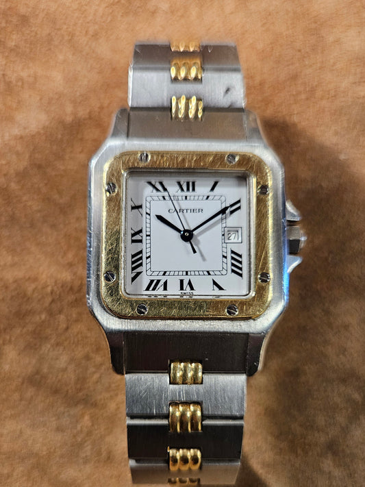 Cartier Santos 2961 18kt and steel watch from the 1980s.