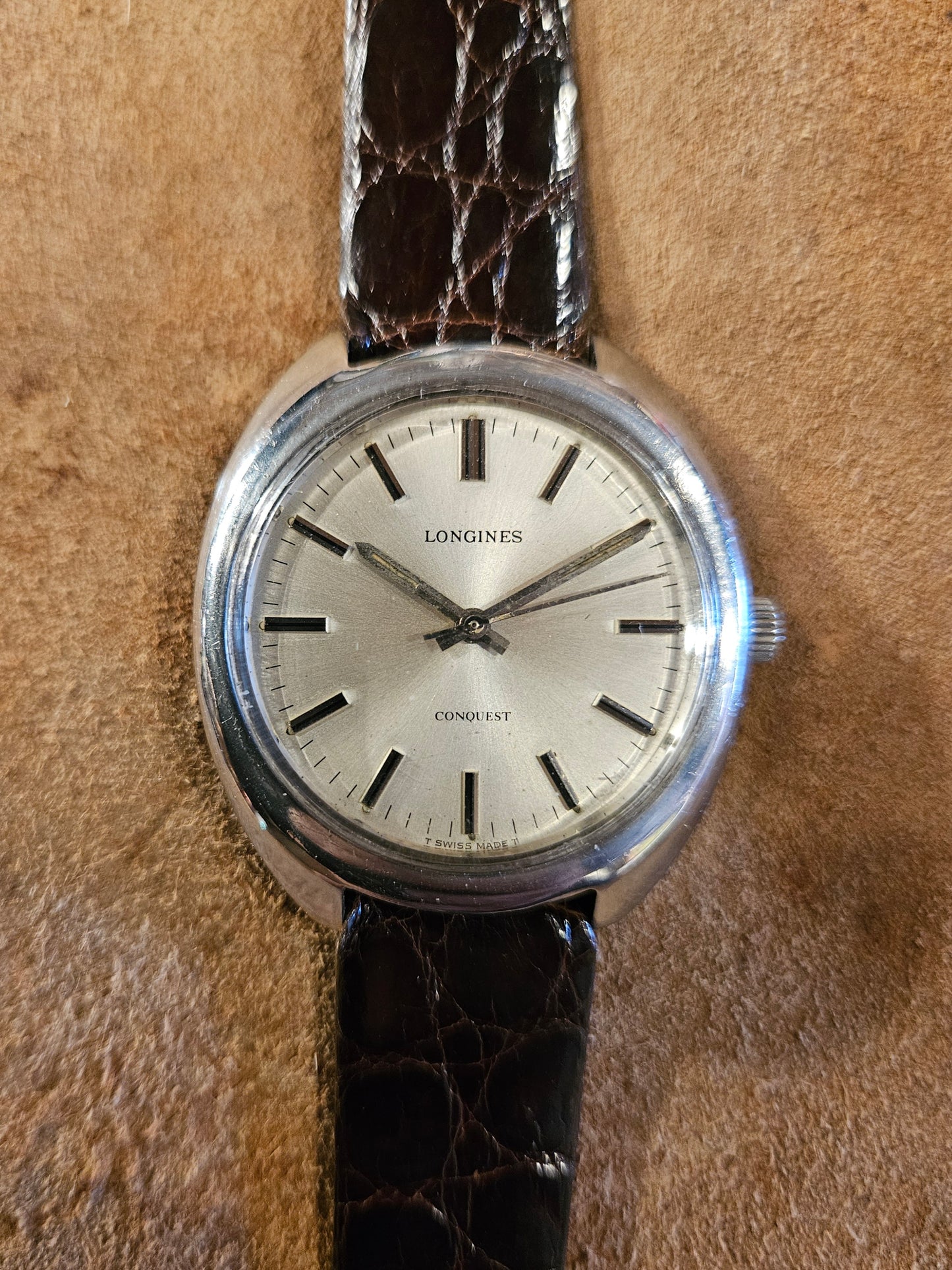 Longines Conquest Oversized watch in steel from the 1970s