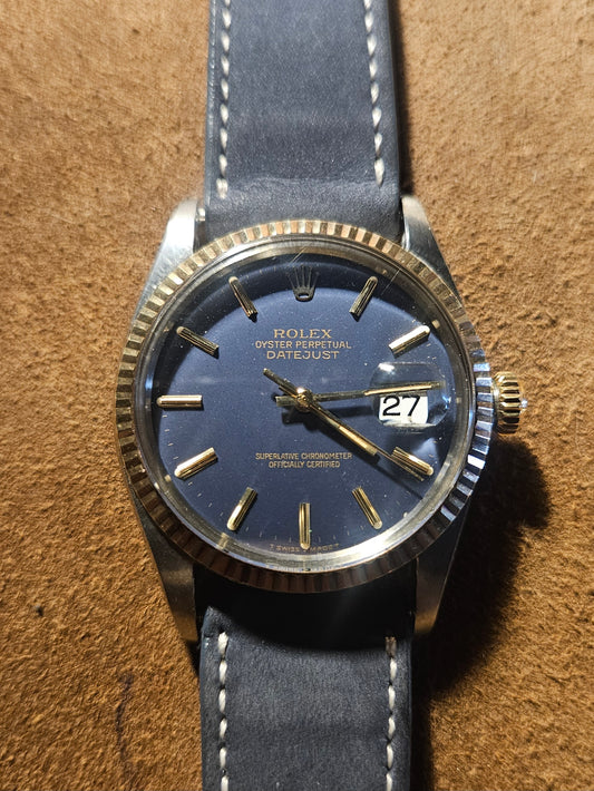 Rolex date just 16013 18kt and steel watch from 1981 box and papers