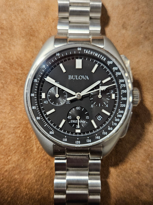 Bulova Lunar Pilot Chronograph Moon watch 96b251 in steel