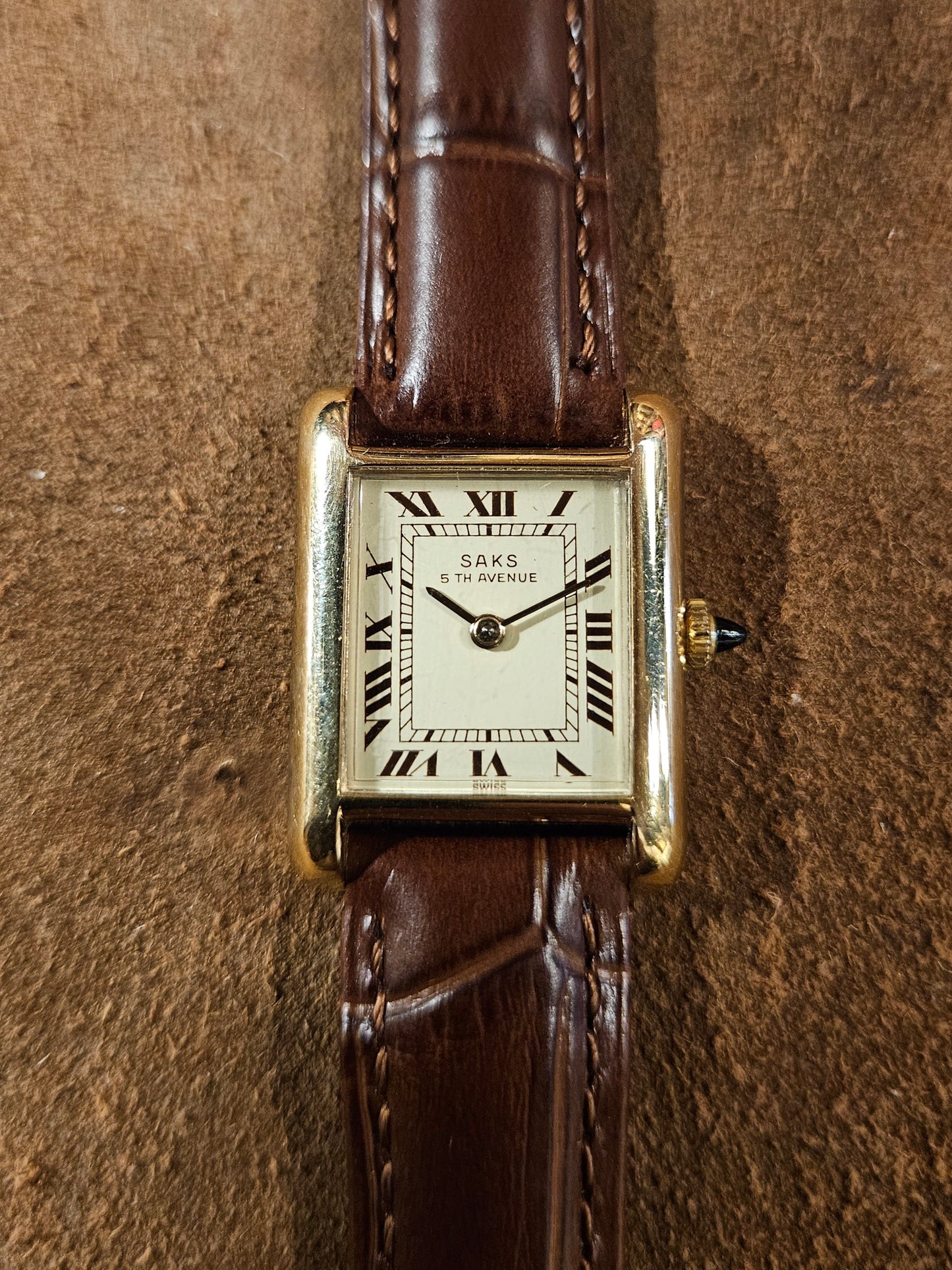 Saks Fifth Ave Tank watch from the 1980s