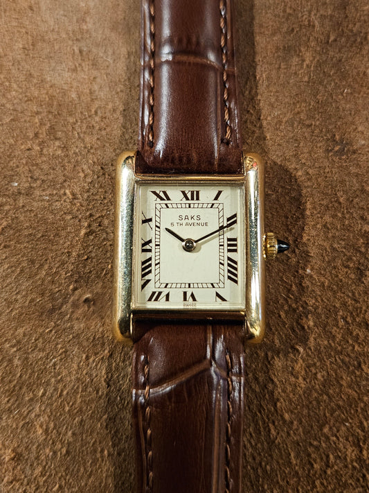 Saks Fifth Ave Tank watch from the 1980s