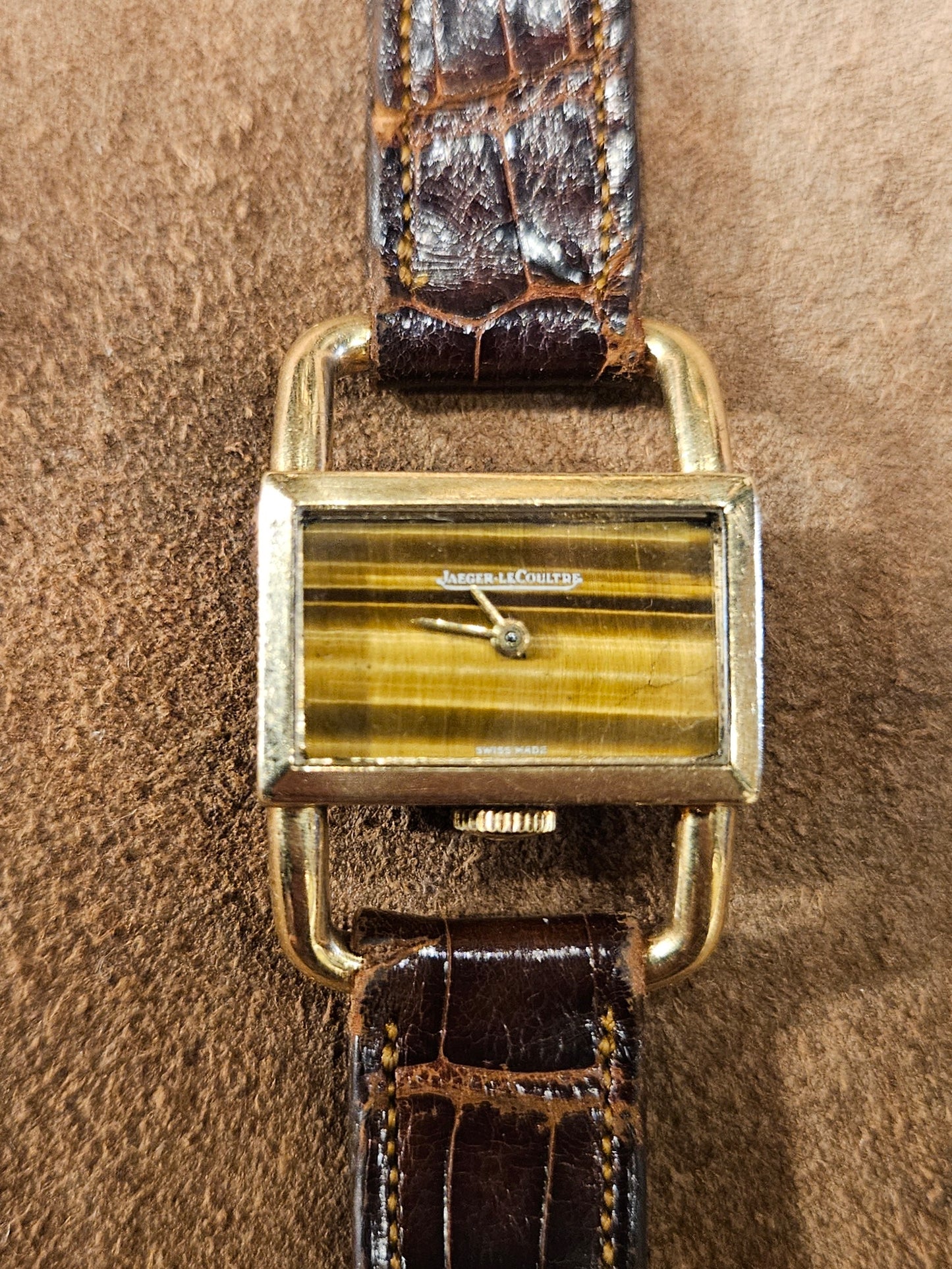 Jaeger Lecoultre Etrier Tiger eye dial watch from the 1960s