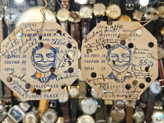 George Tilyou Steeplechase Park admission tickets from 1941