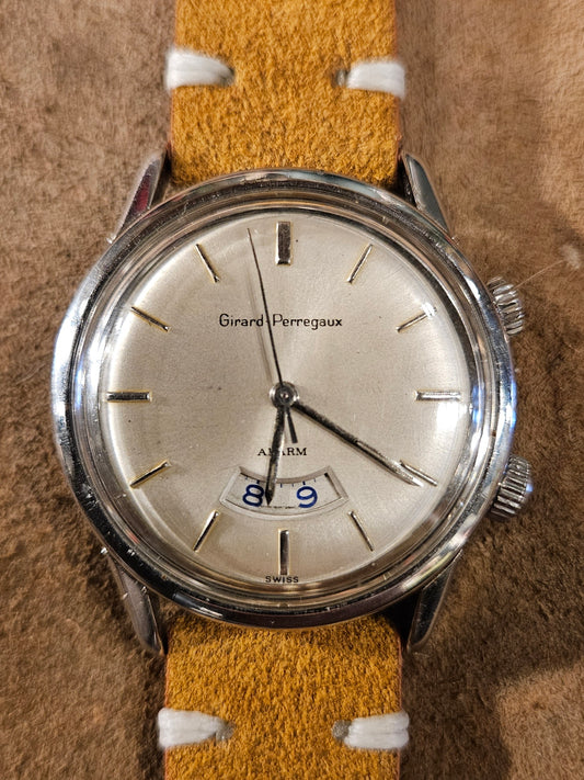 Girard Perregaux Alarm 7742 watch in steel from the 1960s