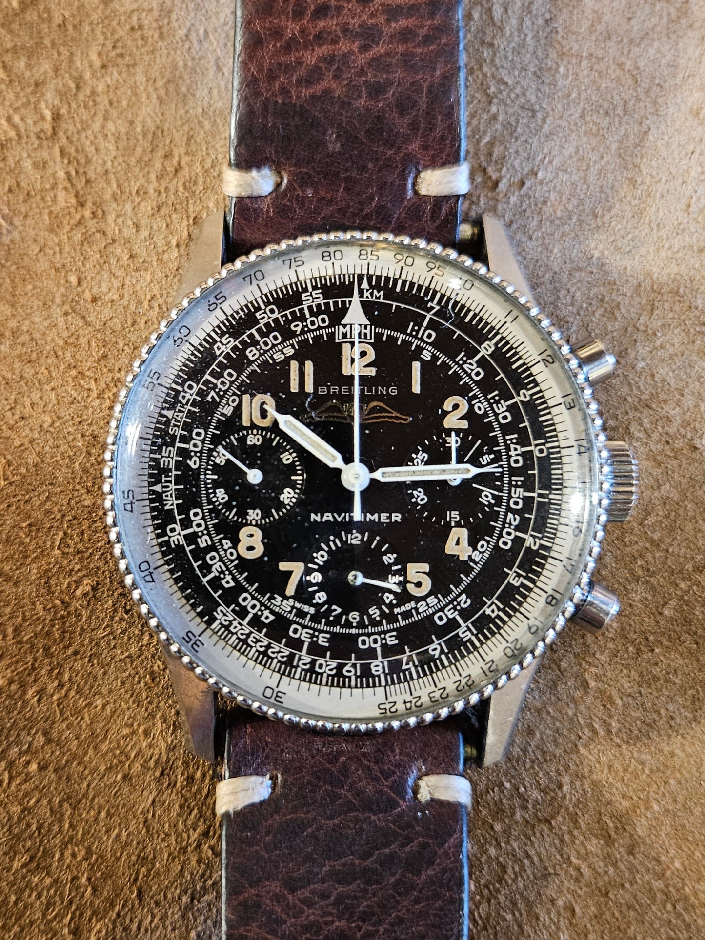 Breitling AOPA Navitimer Beaded Bezel Watch from the 1950s.