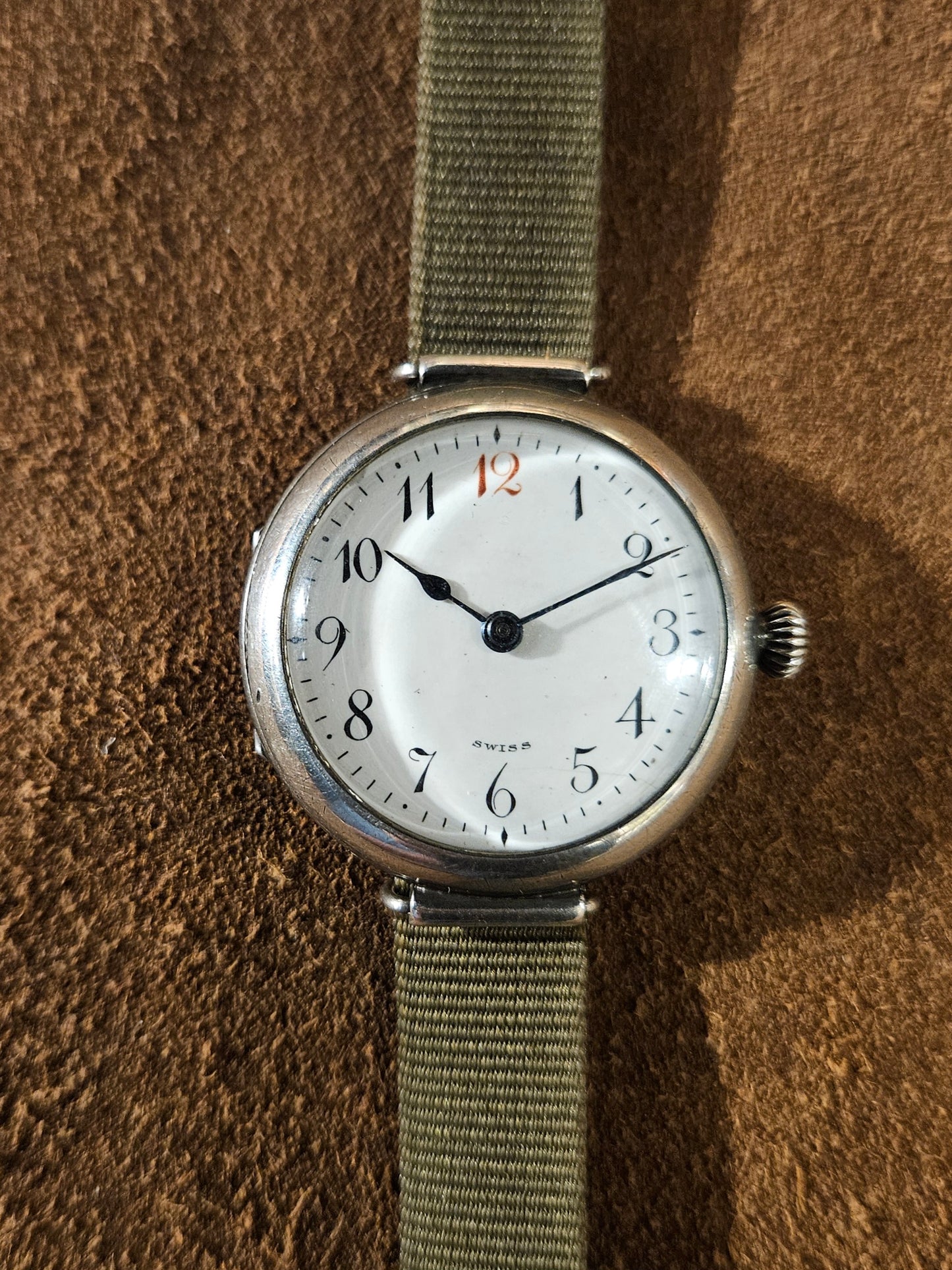 Eterna Trench Watch in silver from the 1910-1920.