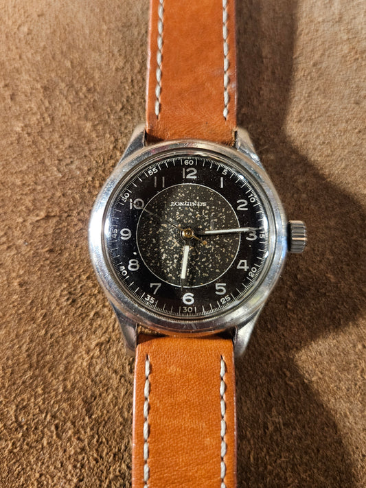 Longines Tropical black dial watch from the 1940s