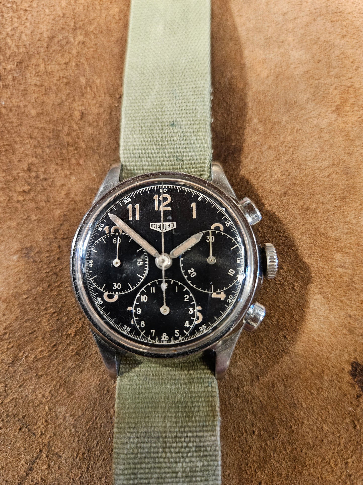 Heuer 345 Chronograph Pre Carrera Watch from the 1940s