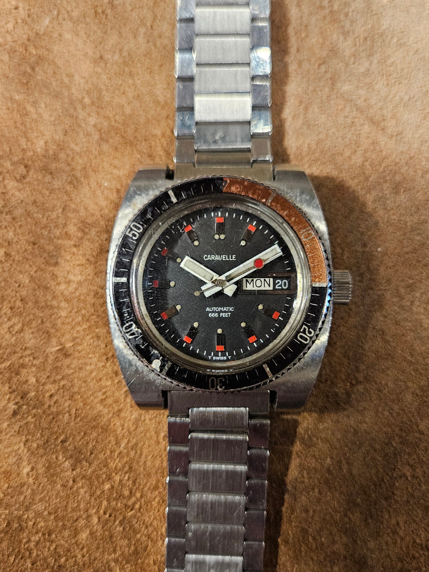 Caravelle Devil Diver 666 watch from the 1970s