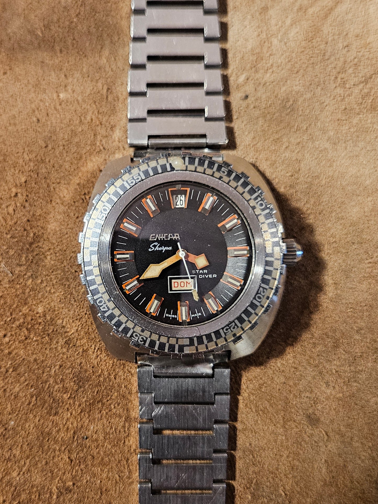 Enicar Sherpa Star Diver watch from the 1970s