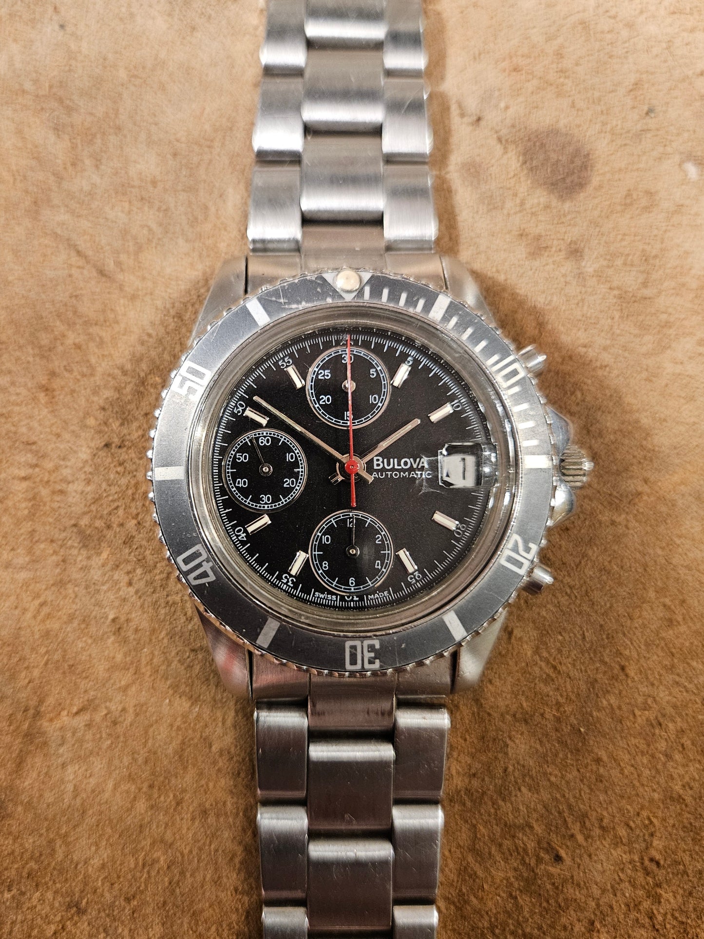 Bulova Chronograph Diver professional watch from the 1990s.