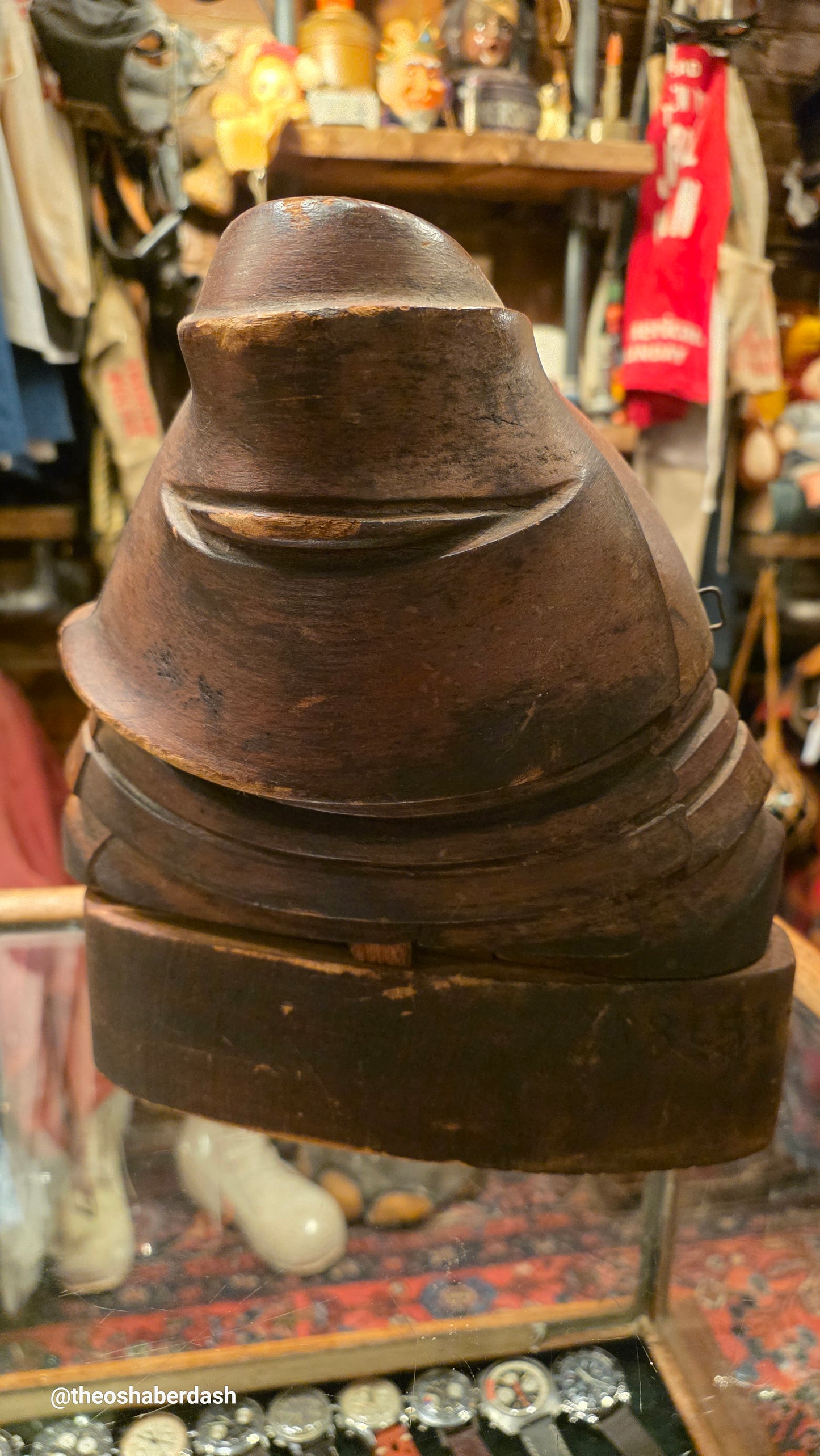Vintage wooden hat Mold Maker