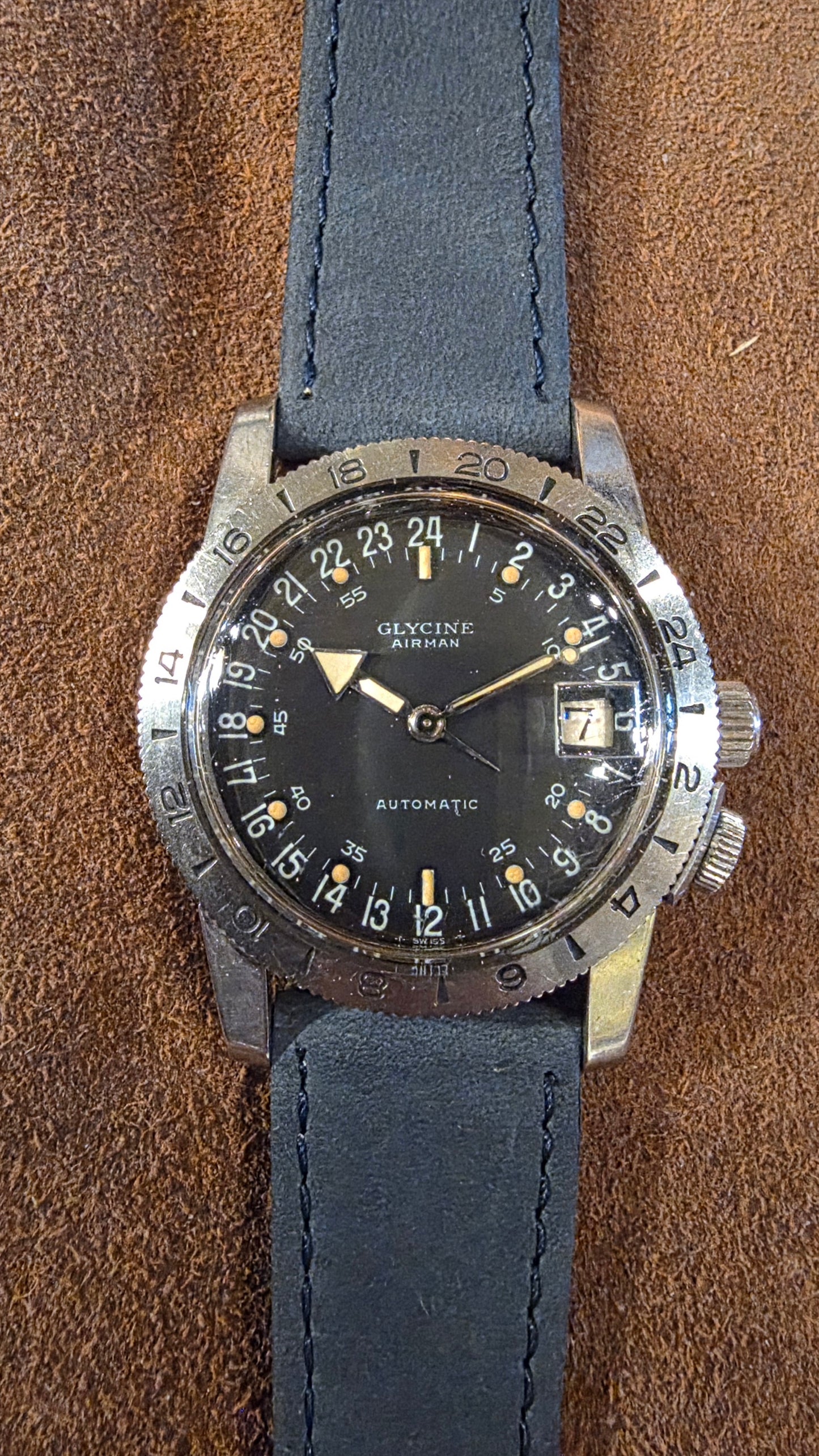 Glycine Airman 24 hour dial from the 1960s.