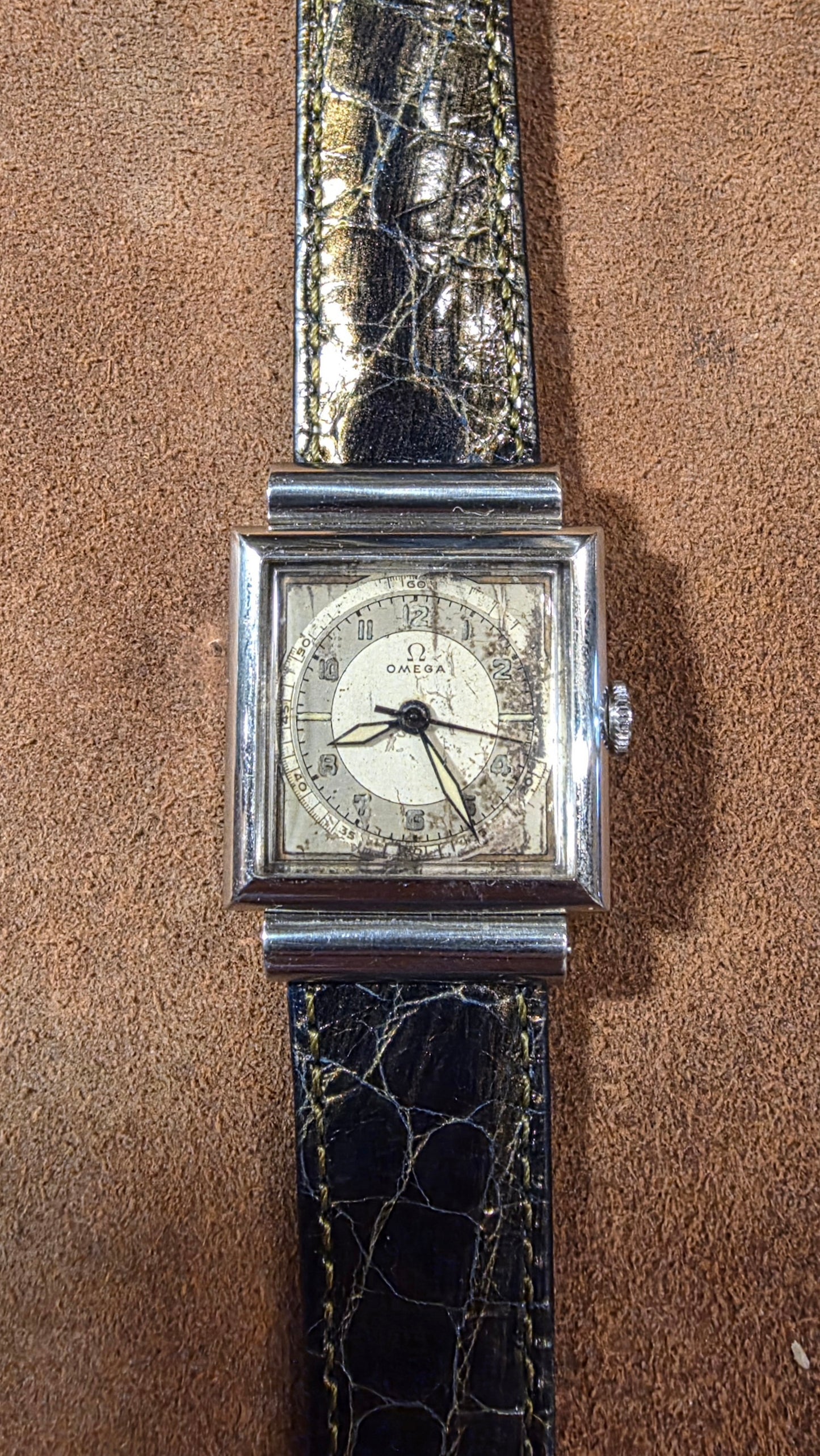 Omega hooded Lugs Medicus dress watch from the 1930ss.