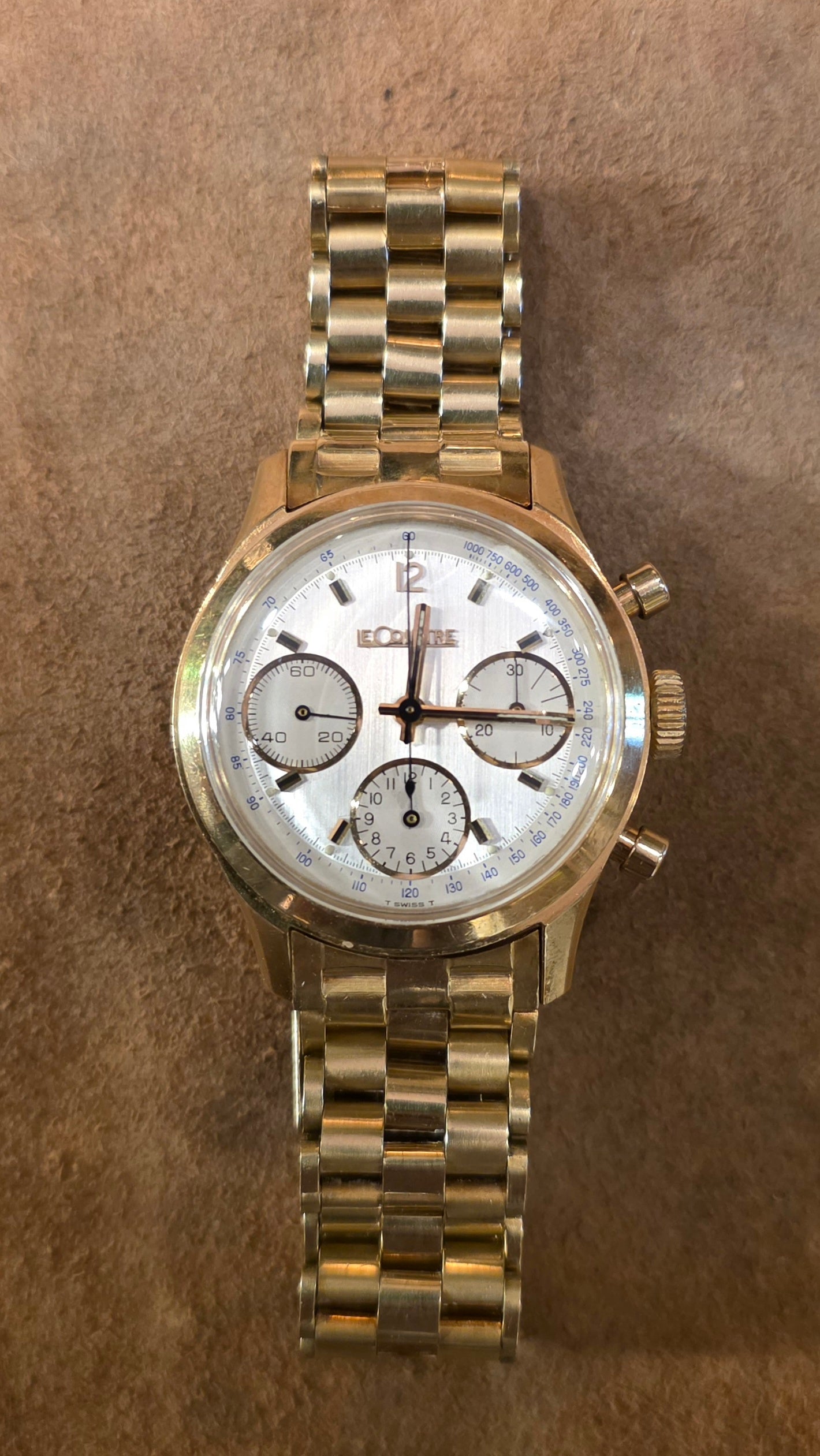 Lecoultre Chronograph in 18kt watch from the 1960s
