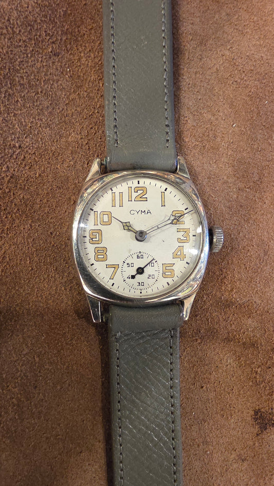 Cyma cushion shaped watch from the 1930s