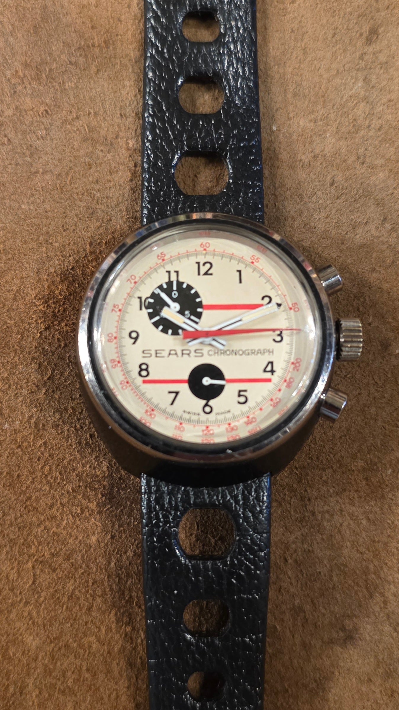 Heuer Jacky ICKK for Sears Chronograph watch from the 1970s.
