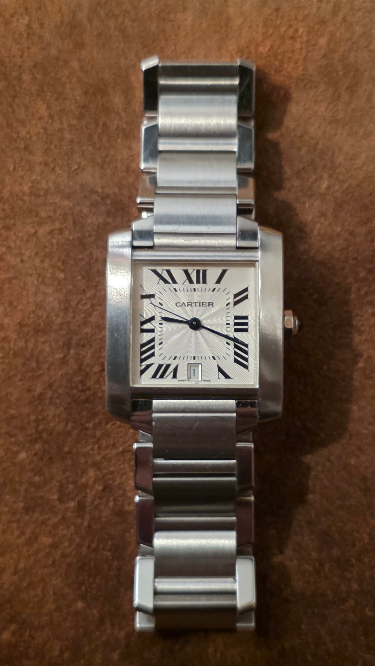 Cartier French Tank 2302 watch in steel from the 2000s.