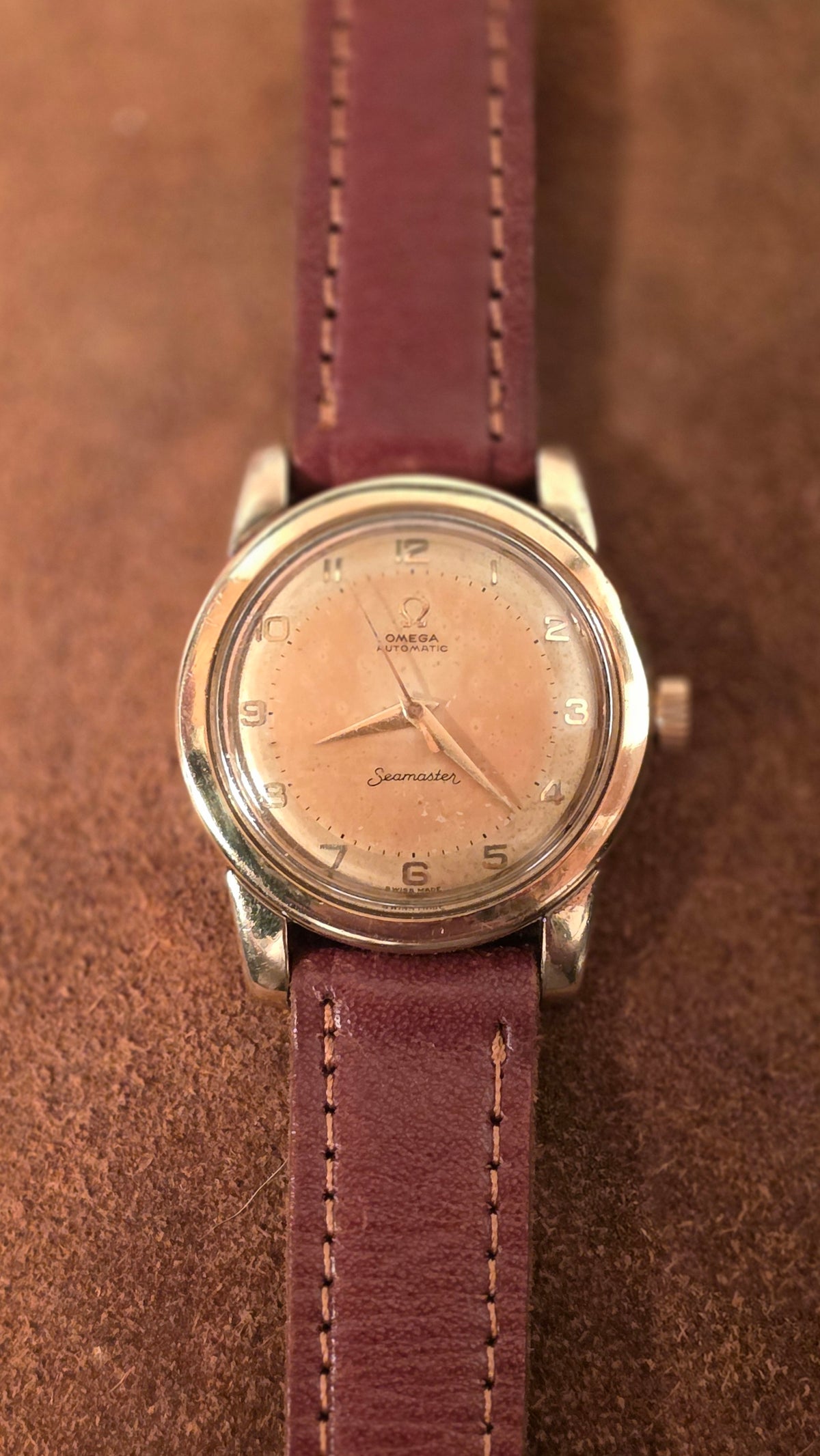 Omega Seamaster tropical dial watch from the 1950s