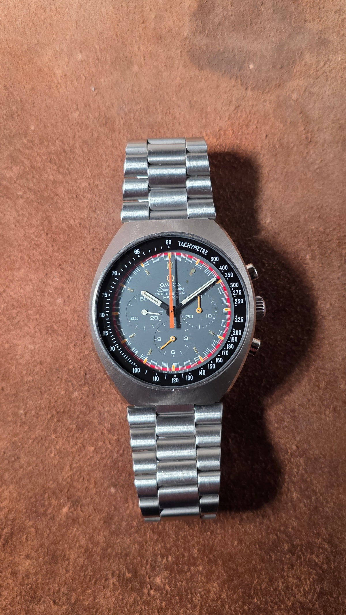 Omega Speedmaster 145 014 Mark II Racing dial watch from the 1970s