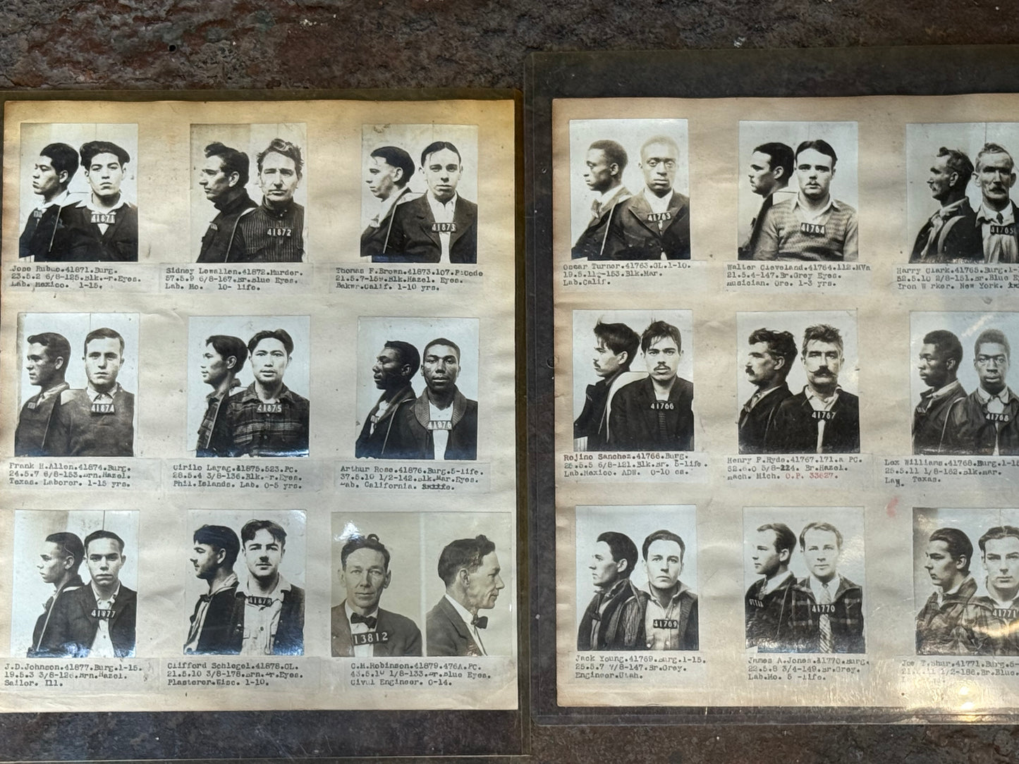 Original series of Mugshots from the 1930-1940s