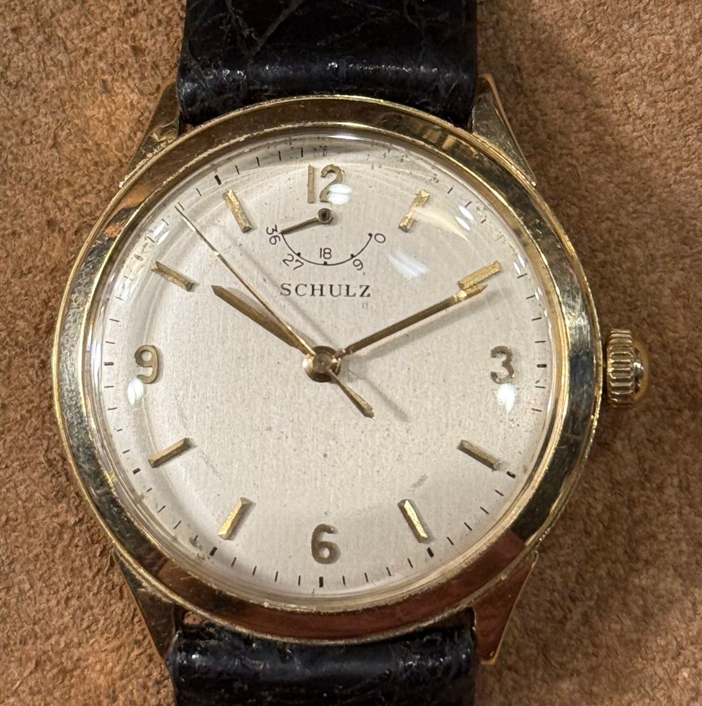 J schulz 14k Power reserve watch from the 1950s