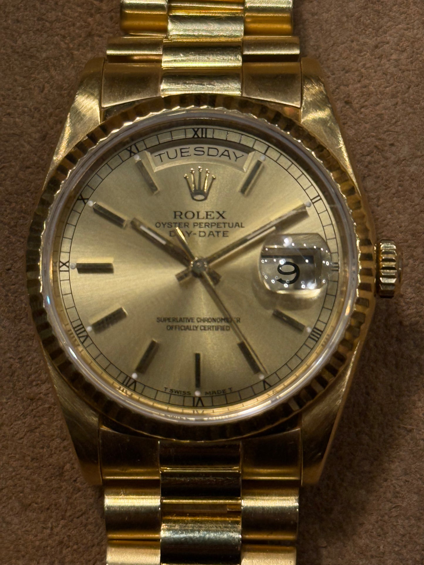 Rolex 18238 Day Date 18k President from 1990 watch.